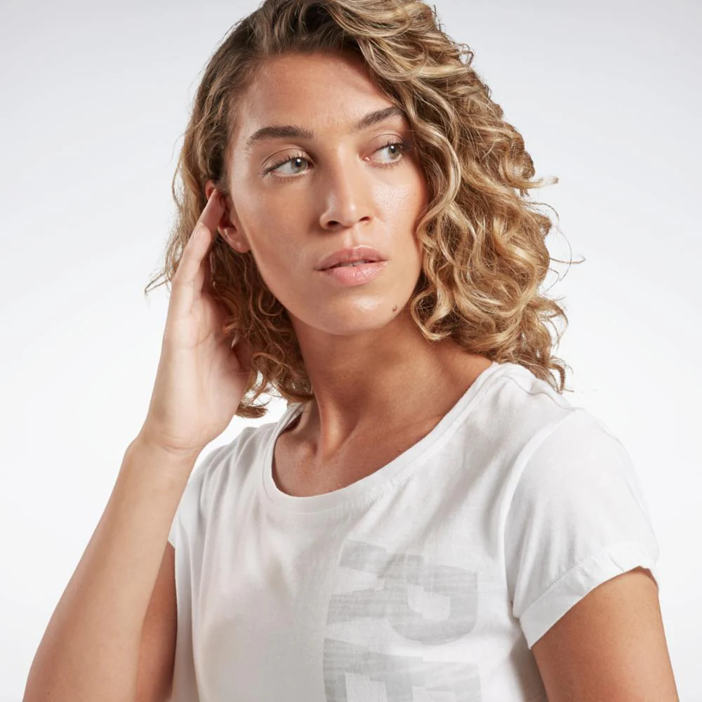 Reebok Apparel Women Graphic T-Shirt WHITE - Image 6