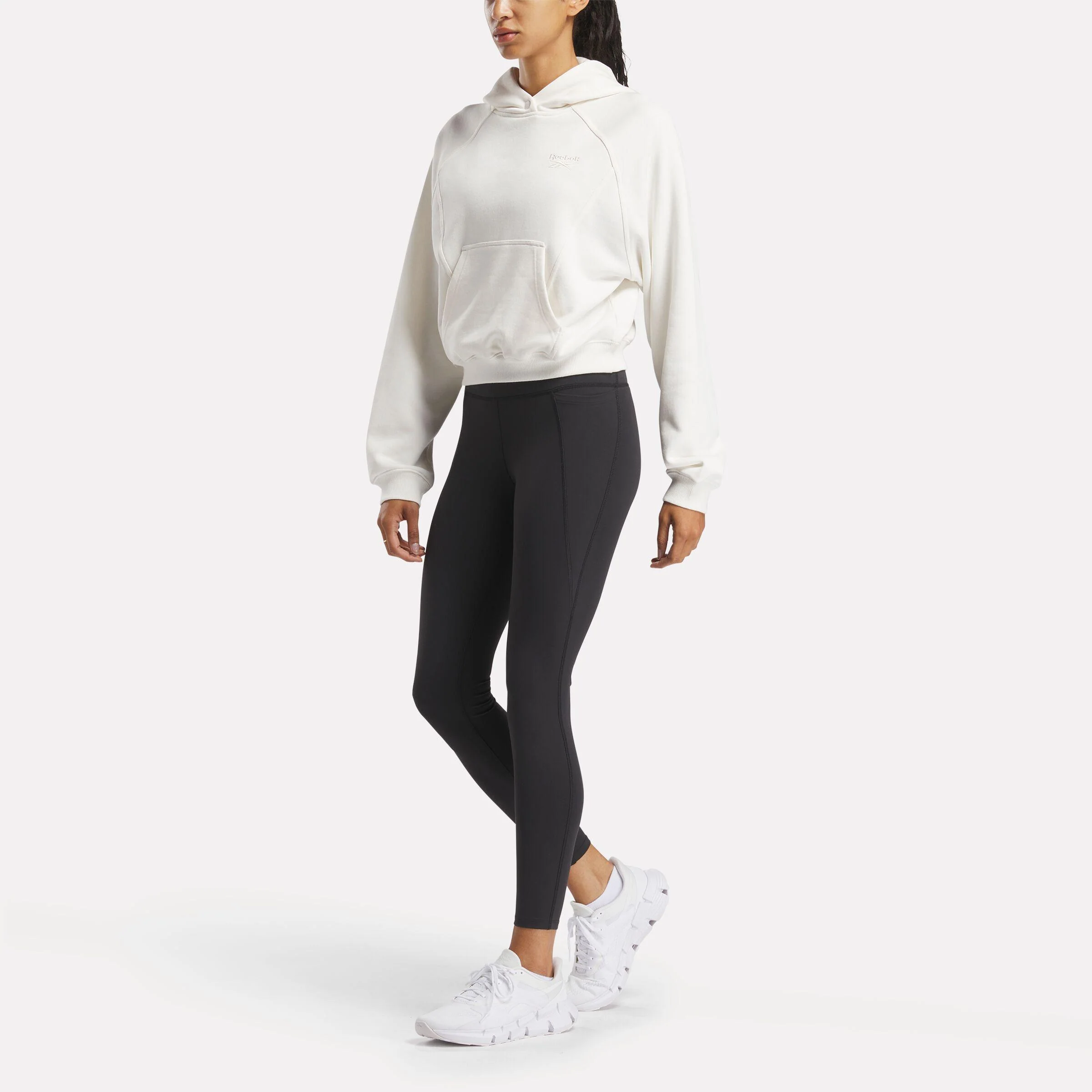 Reebok Apparel Women Icon Elements French Terry Hoodie CHALK - Image 2