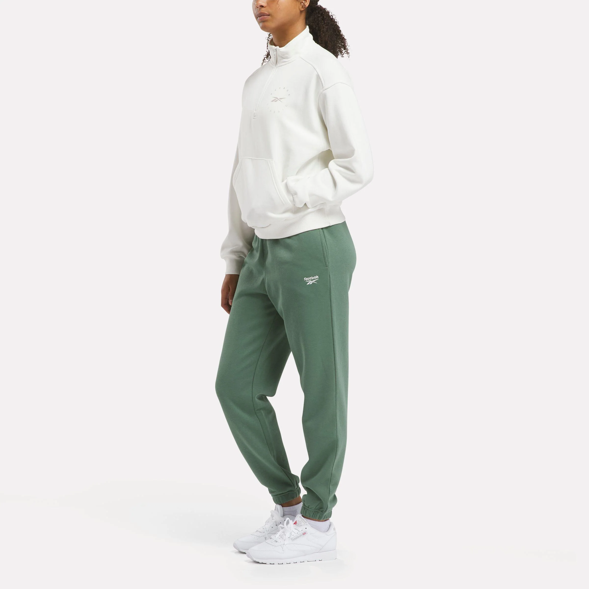 Reebok Apparel Women ID Energy Fleece Midlayer Top CHALK - Image 2