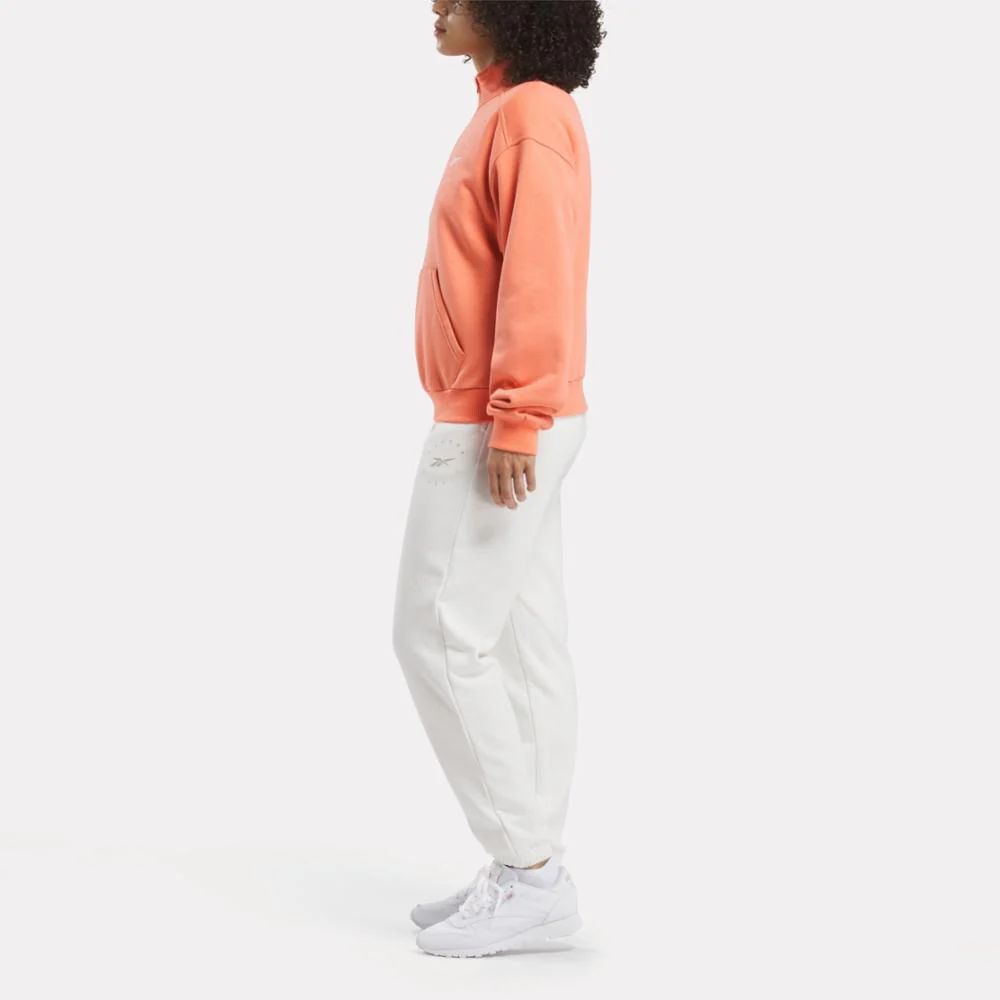 Reebok Apparel Women ID Energy Fleece Midlayer Top SUPERCHARGED CORAL - Image 2