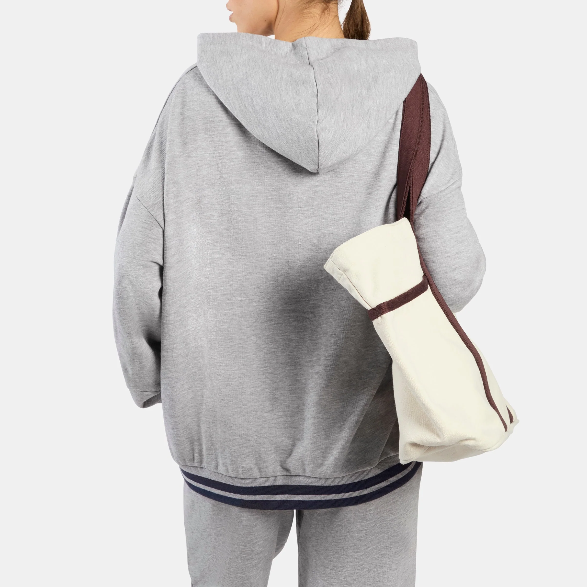 REEBOK APPAREL WOMEN Lawn Club Oversized Hoodie LIGHT GREY MARL - Image 3