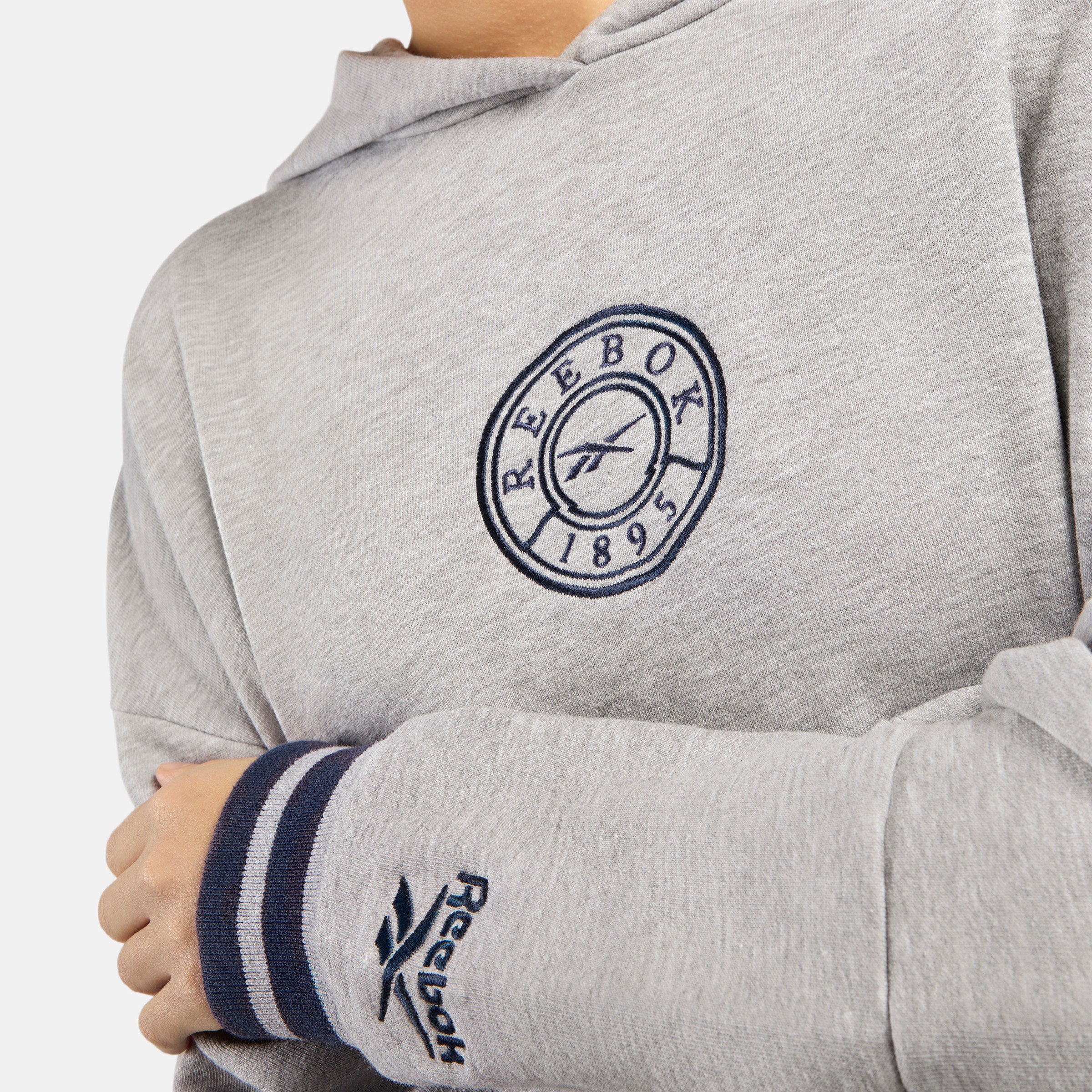 REEBOK APPAREL WOMEN Lawn Club Oversized Hoodie LIGHT GREY MARL - Image 4
