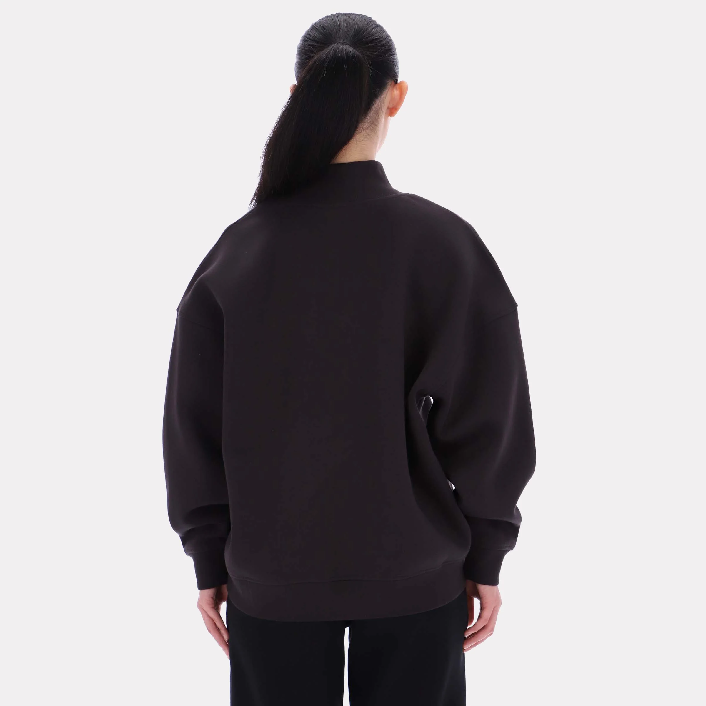 Reebok Apparel Women Longline Roll Neck Sweatshirt WASHED BLACK - Image 2