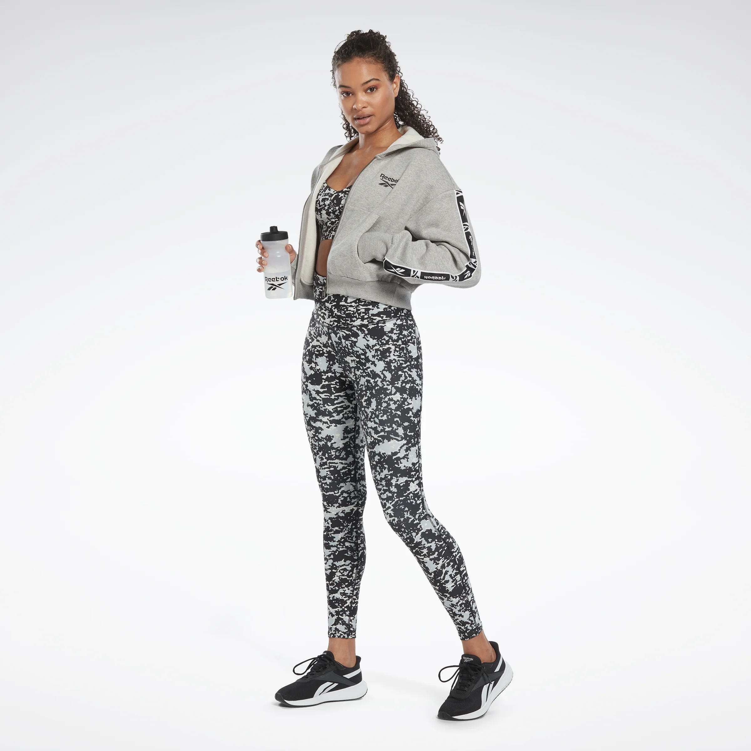 Reebok Apparel Women Lux 2.0 Speckle Modern Safari Leggings Black - Image 2