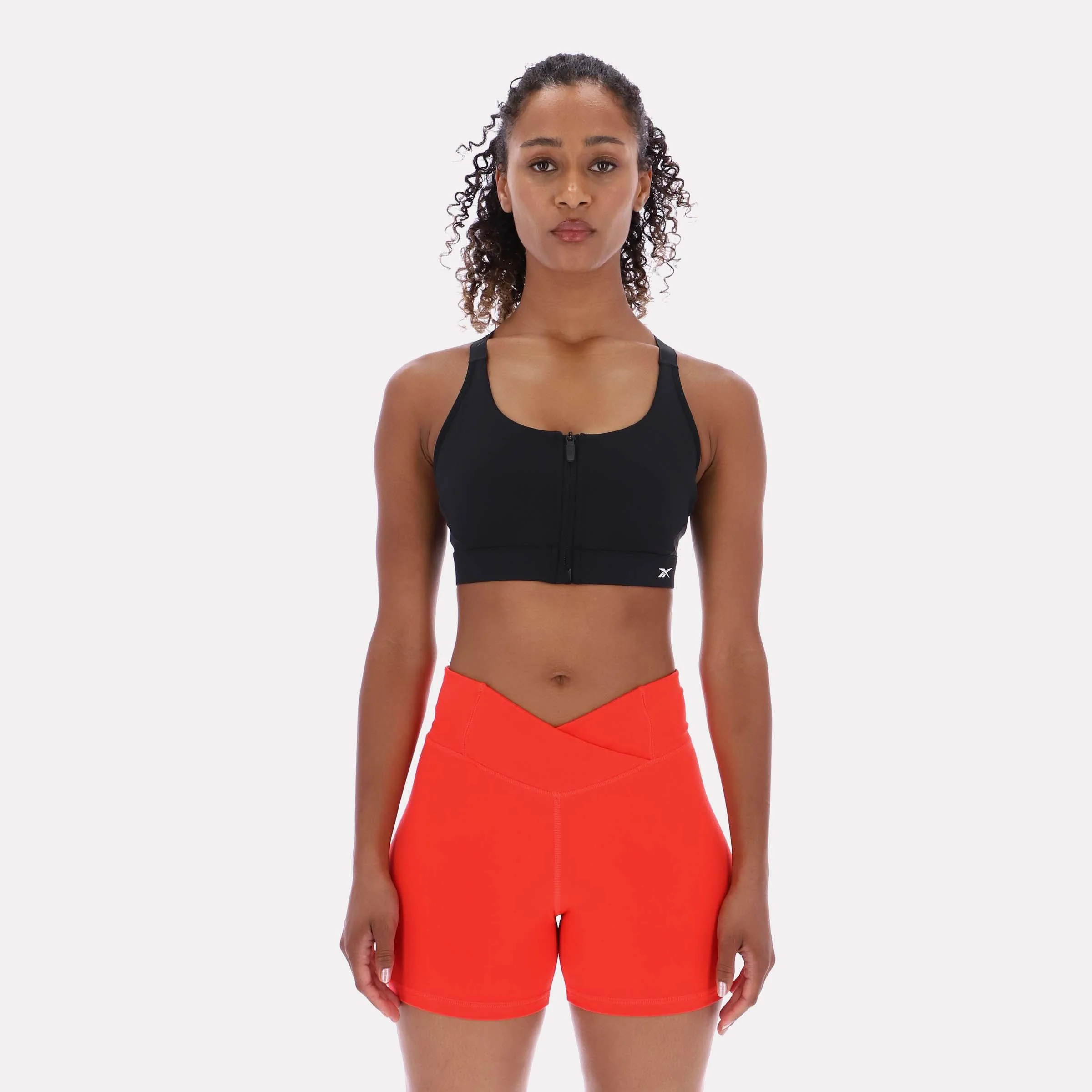 Reebok Apparel Women Lux Front-Zip High Impact Bra BLACK