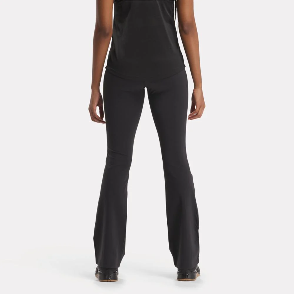 Reebok Apparel Women Lux High-Rise Mini-Flare Pants BLACK - Image 3