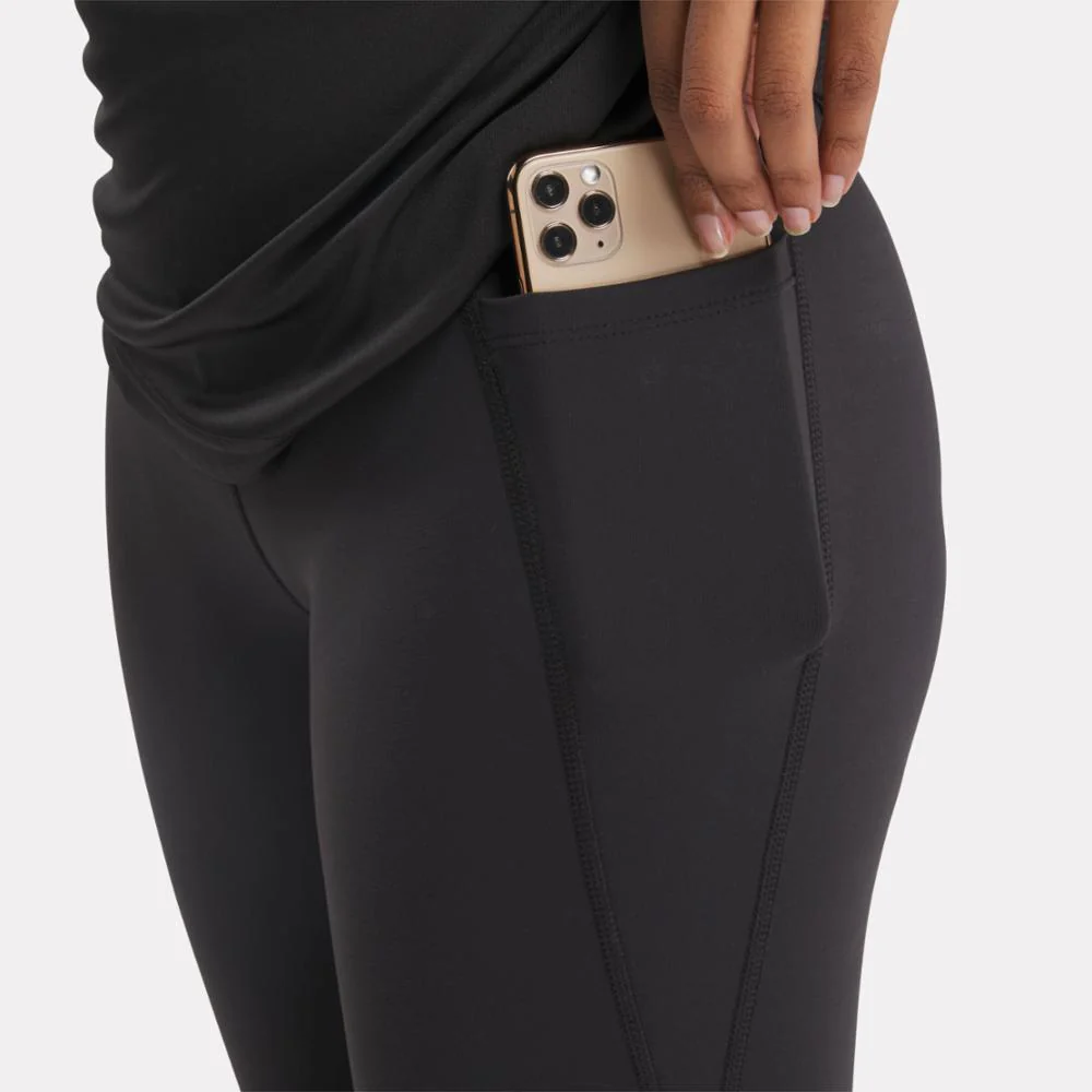 Reebok Apparel Women Lux High-Rise Mini-Flare Pants BLACK - Image 4