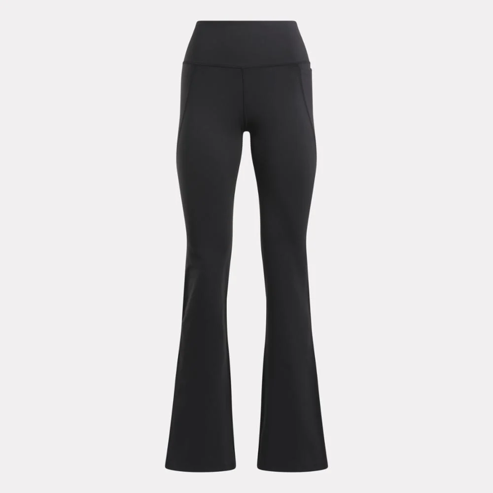 Reebok Apparel Women Lux High-Rise Mini-Flare Pants BLACK - Image 6