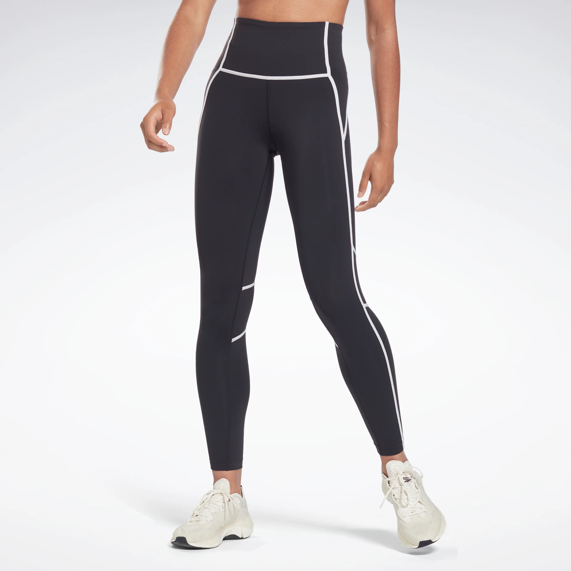 Reebok Apparel Women Lux High-Waisted Colorblock Leggings Black