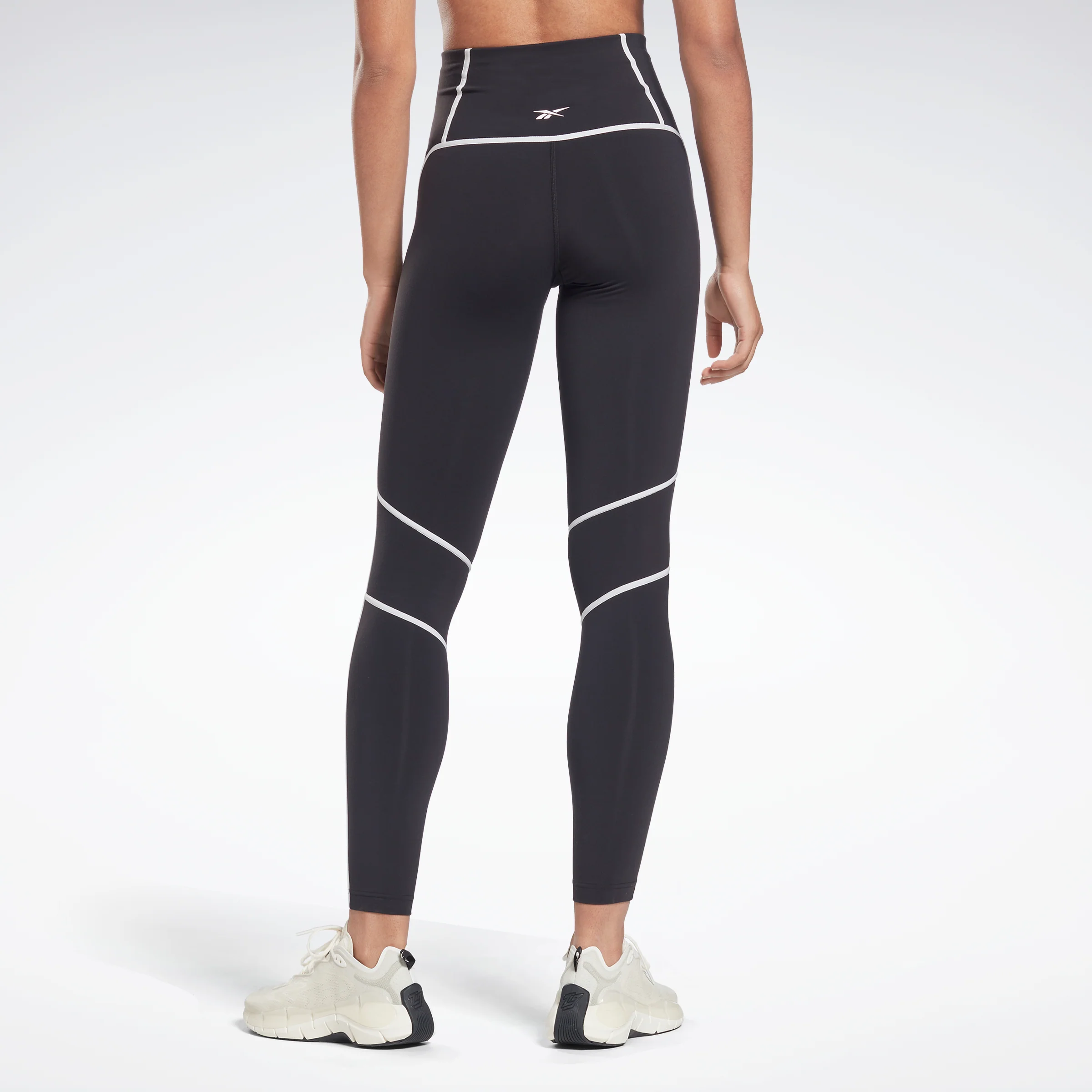 Reebok Apparel Women Lux High-Waisted Colorblock Leggings Black - Image 3