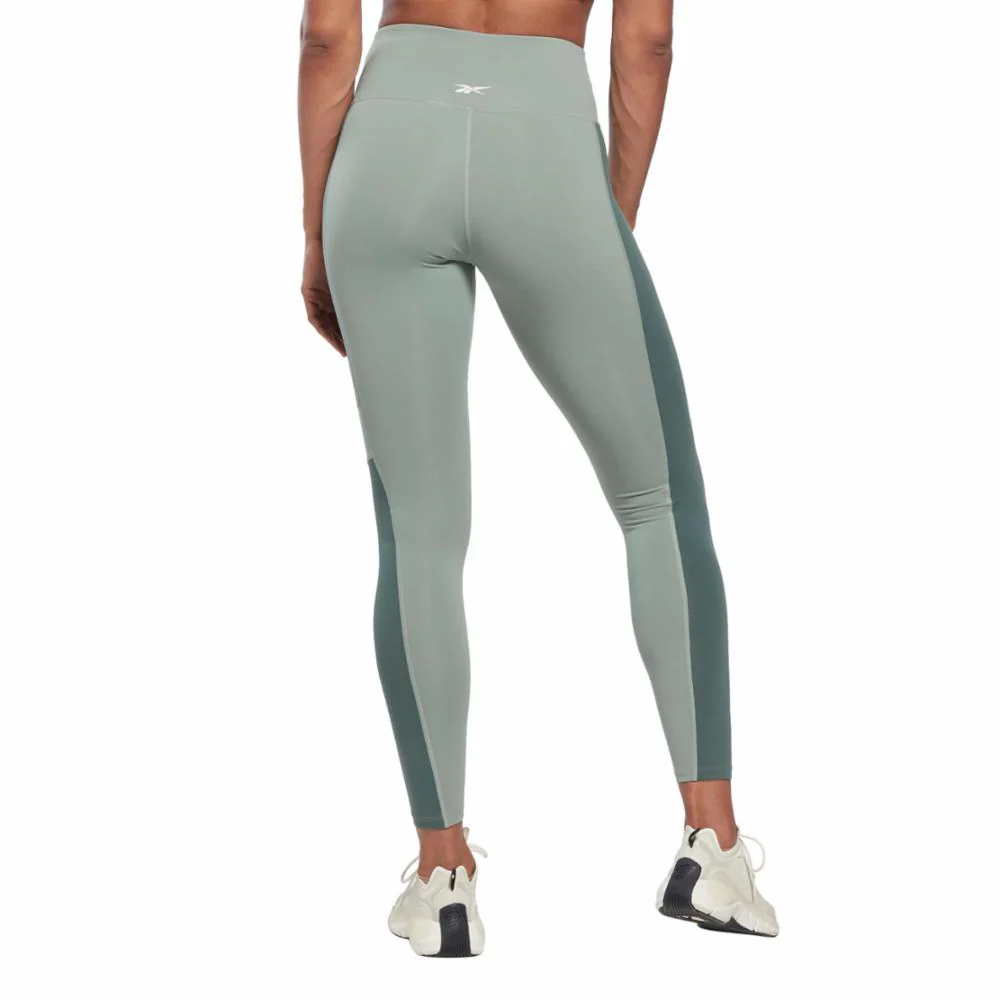 Reebok Apparel Women Lux High-Waisted Colorblock Leggings HARGRN - Image 3