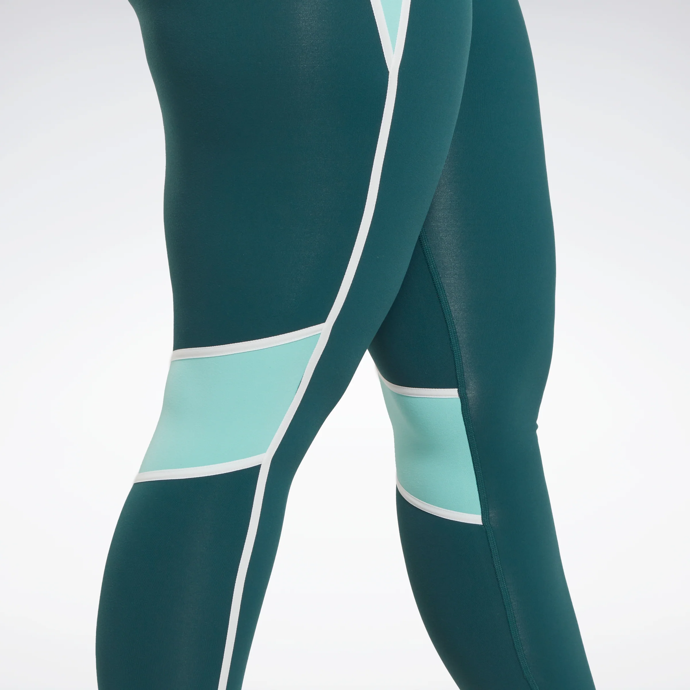 Reebok Apparel Women Lux High-Waisted Colorblock Leggings (Plus Size) Forgrn - Image 4