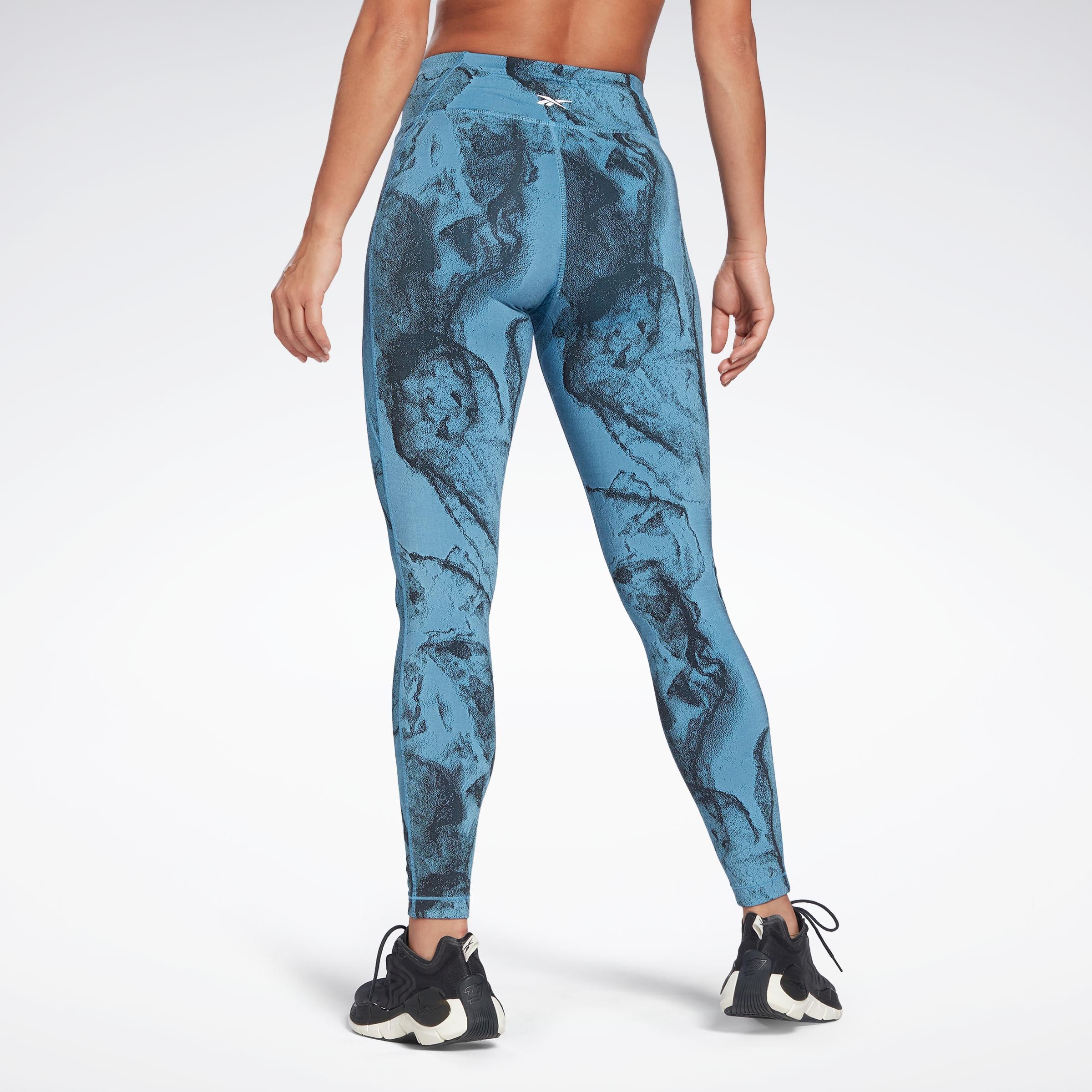 Reebok Apparel Women Lux Jacquard Leggings ESSBLU - Image 3