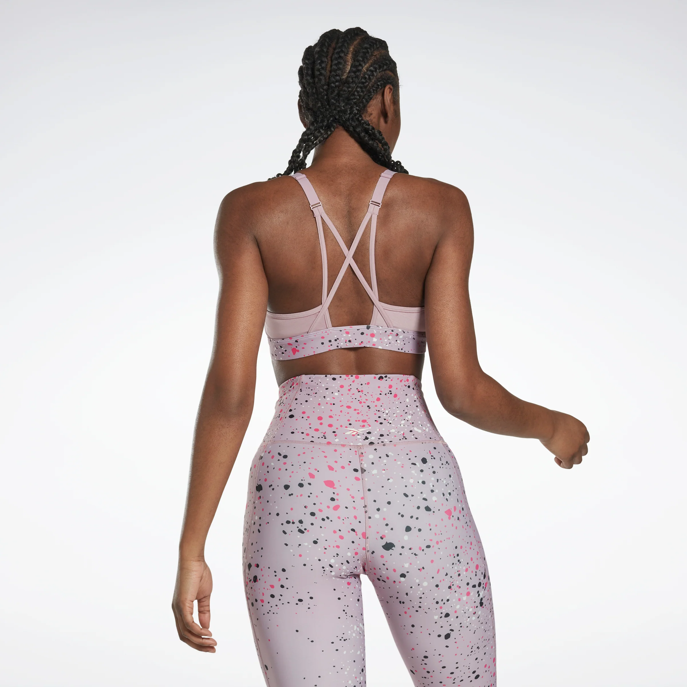 Reebok Apparel Women Lux Multi-Colored Speckle Strappy Bra Inflil - Image 3