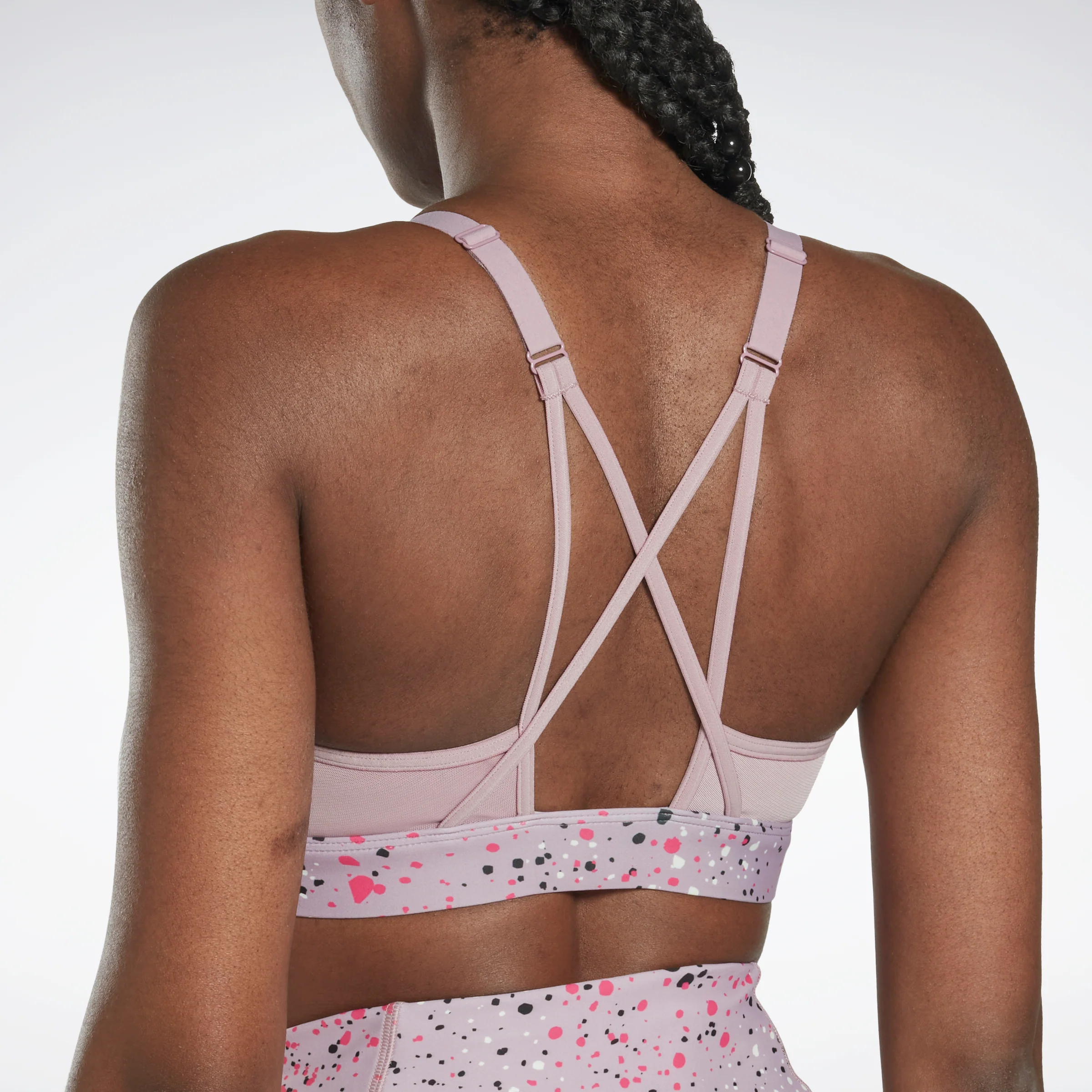 Reebok Apparel Women Lux Multi-Colored Speckle Strappy Bra Inflil - Image 4