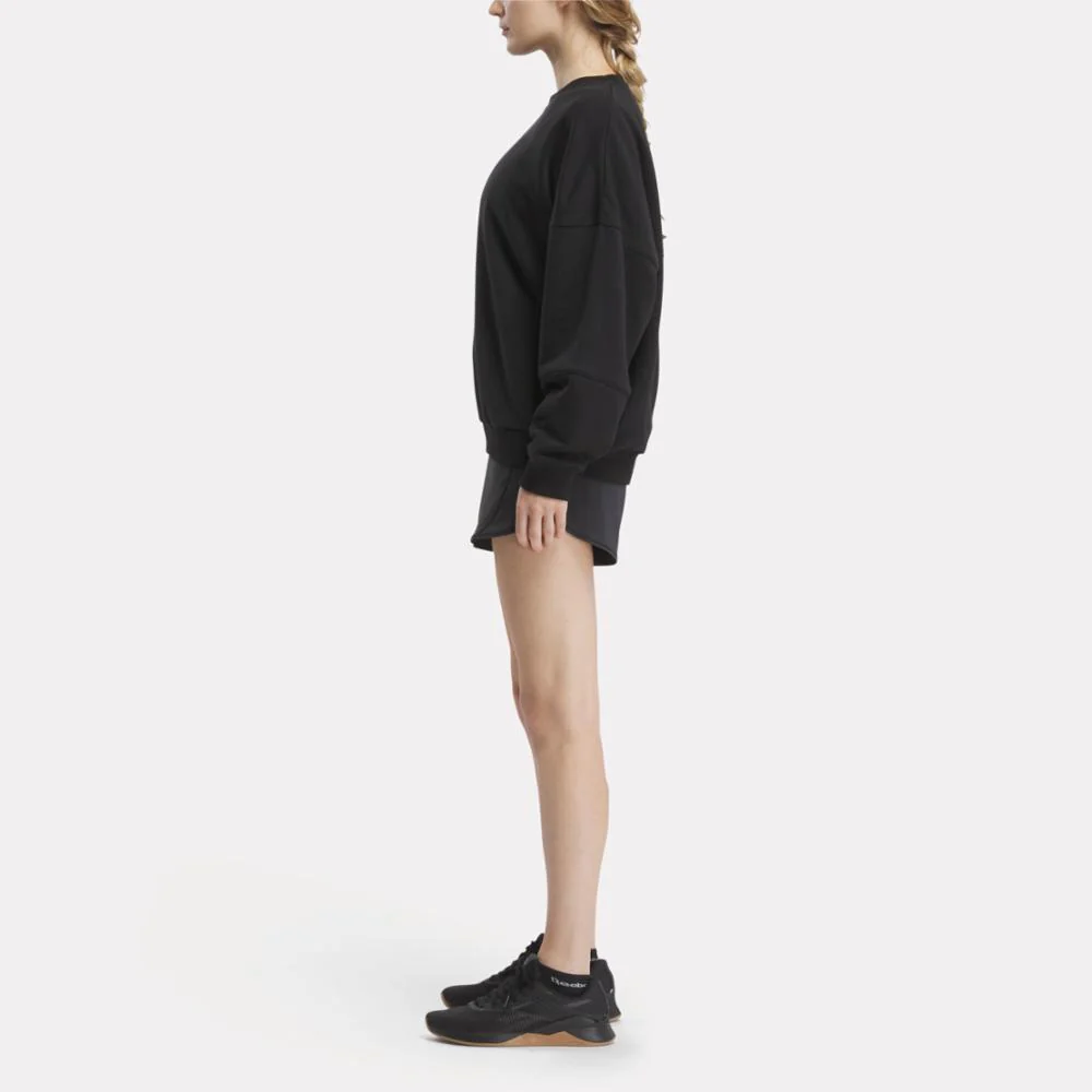 Reebok Apparel Women Lux Oversized Crew BLACK - Image 2