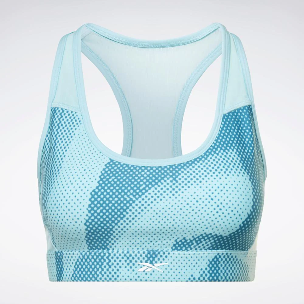 Reebok Apparel Women Lux Perform Allover Print Racer Bra STEBLU - Image 6