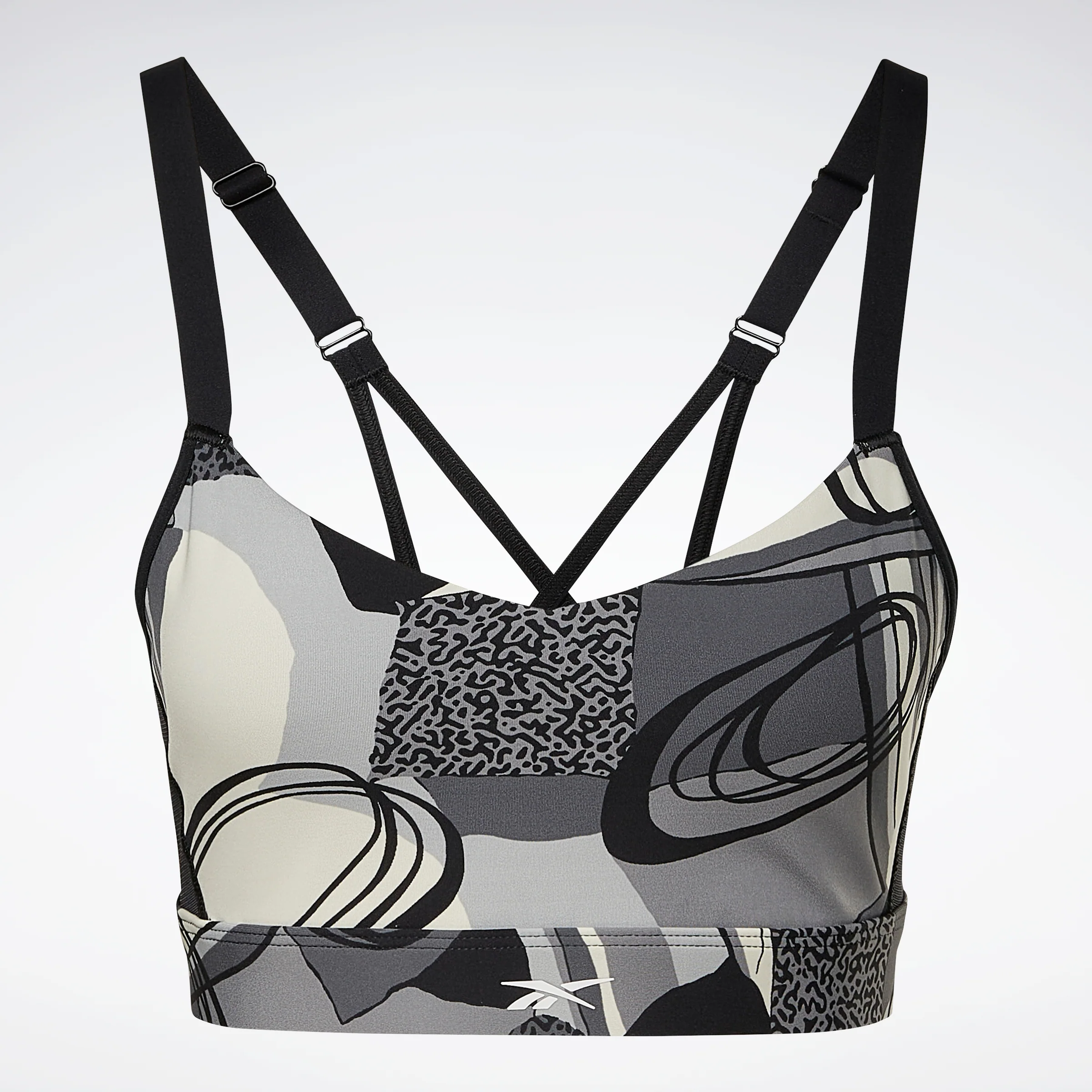 Reebok Apparel Women Lux Perform Graphic Strappy Bra Black - Image 6