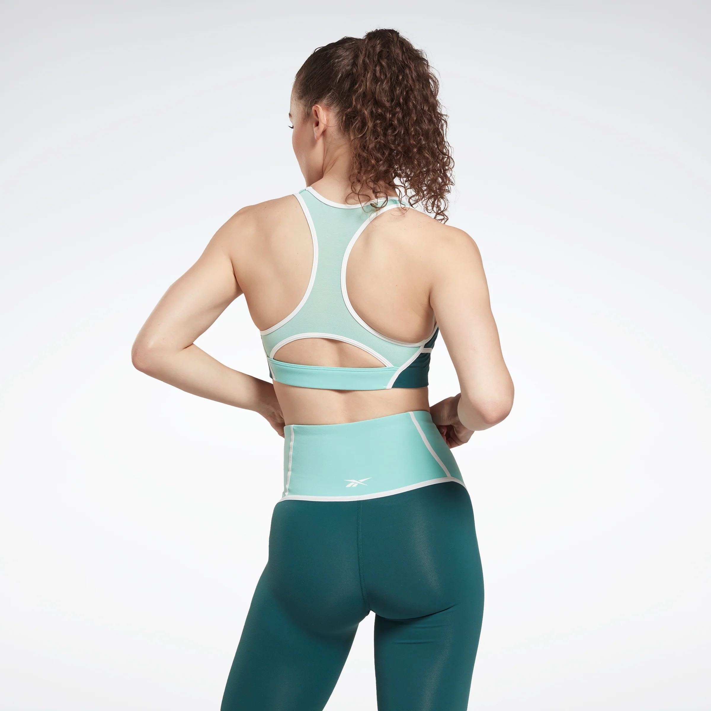 Reebok Apparel Women Lux Racer Colorblocked Padded Bra Forgrn - Image 3