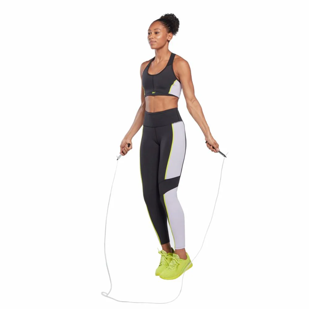 Reebok Apparel Women Lux Racer Padded Colorblock Bra BLACK - Image 2