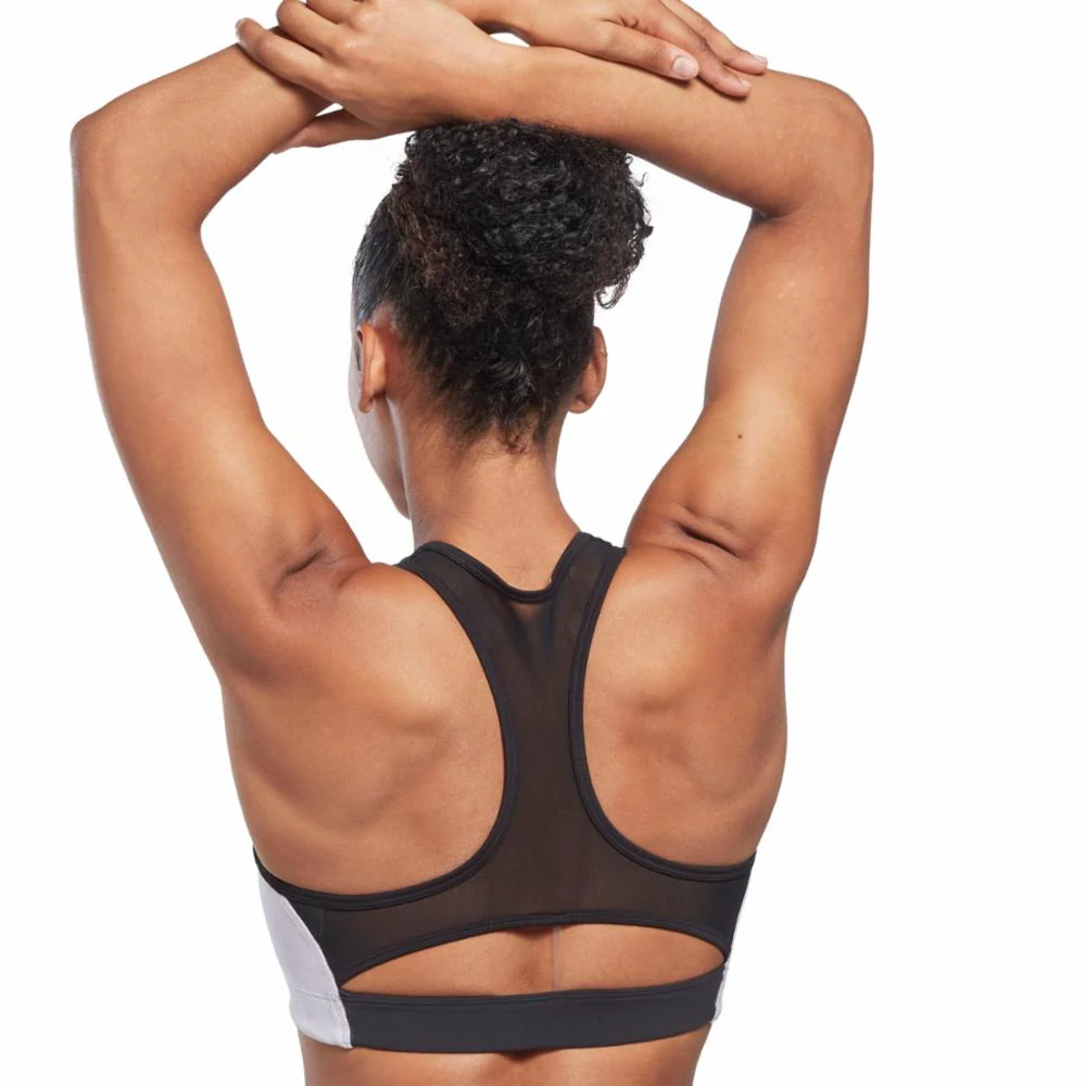 Reebok Apparel Women Lux Racer Padded Colorblock Bra BLACK - Image 5
