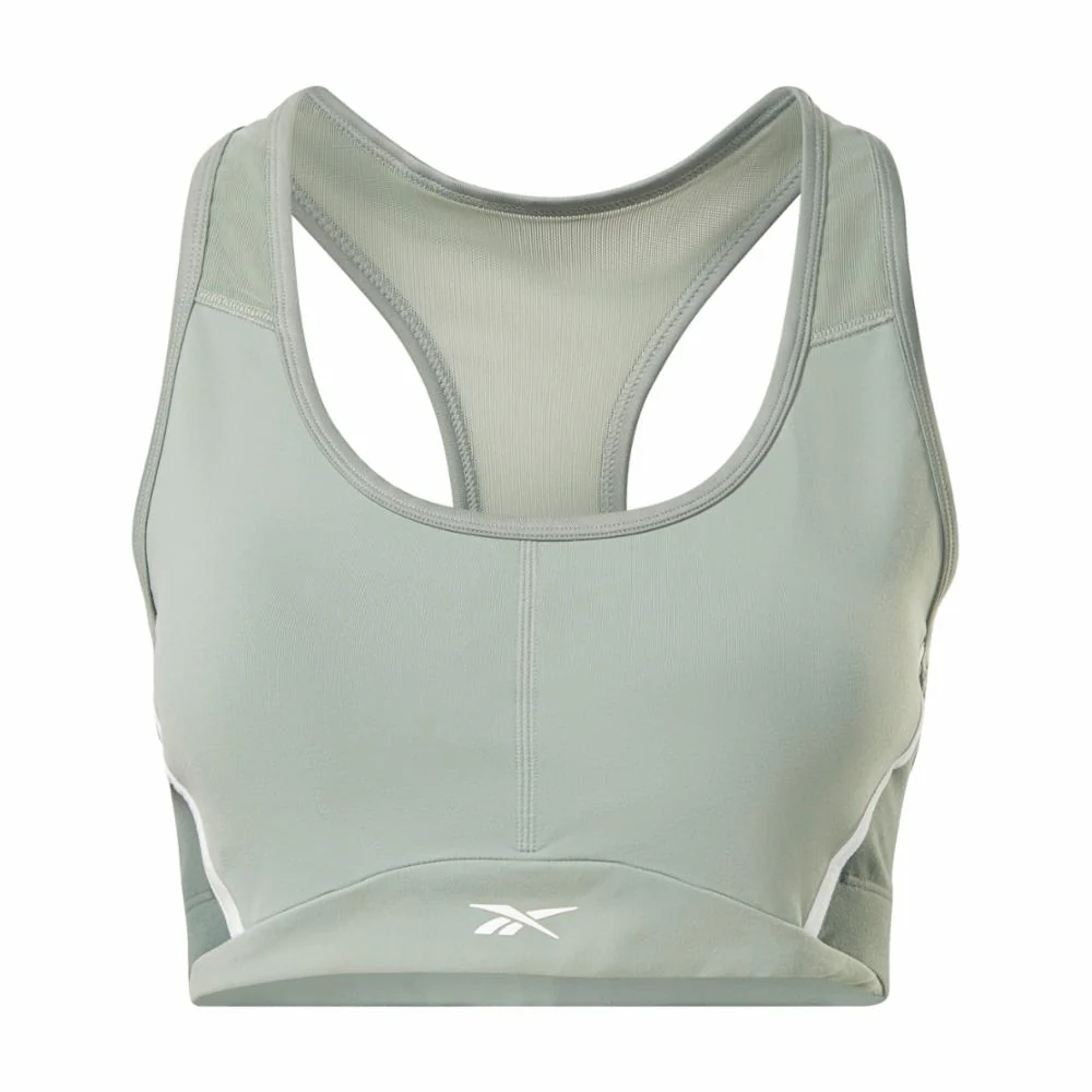 Reebok Apparel Women Lux Racer Padded Colorblock Bra HARGRN - Image 6