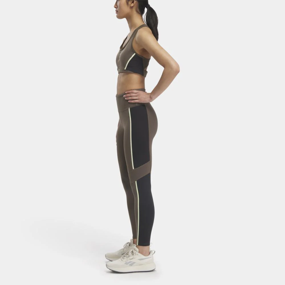 Reebok Apparel Women Lux Racer Padded Colorblock Bra GROUT - Image 2