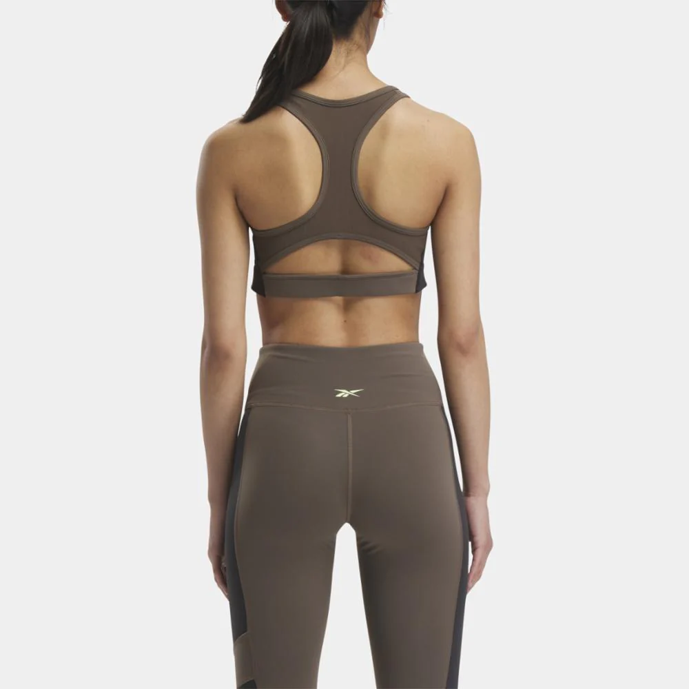 Reebok Apparel Women Lux Racer Padded Colorblock Bra GROUT - Image 3
