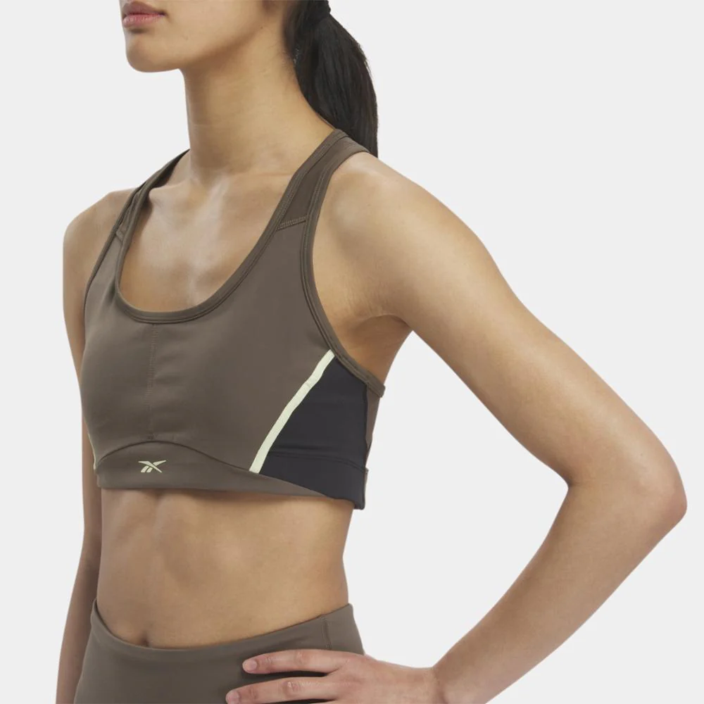 Reebok Apparel Women Lux Racer Padded Colorblock Bra GROUT - Image 5