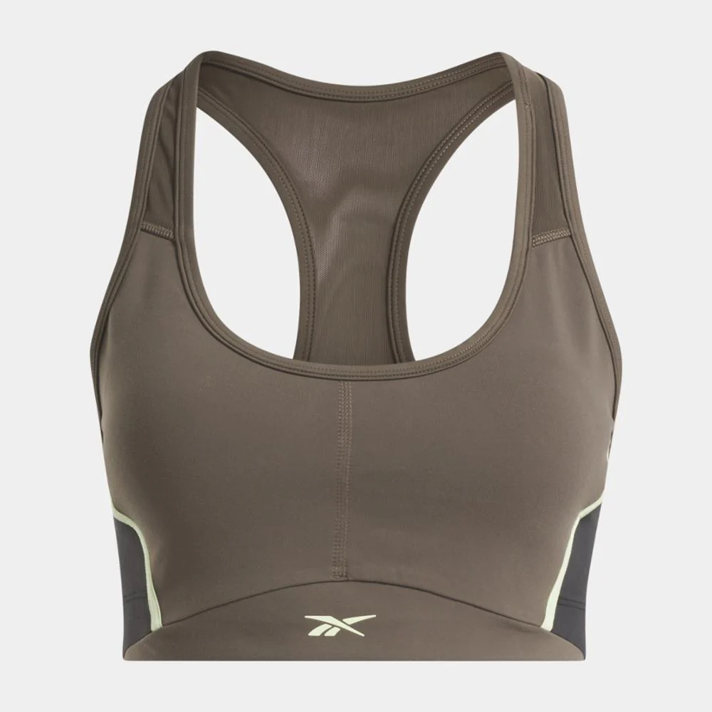 Reebok Apparel Women Lux Racer Padded Colorblock Bra GROUT - Image 7