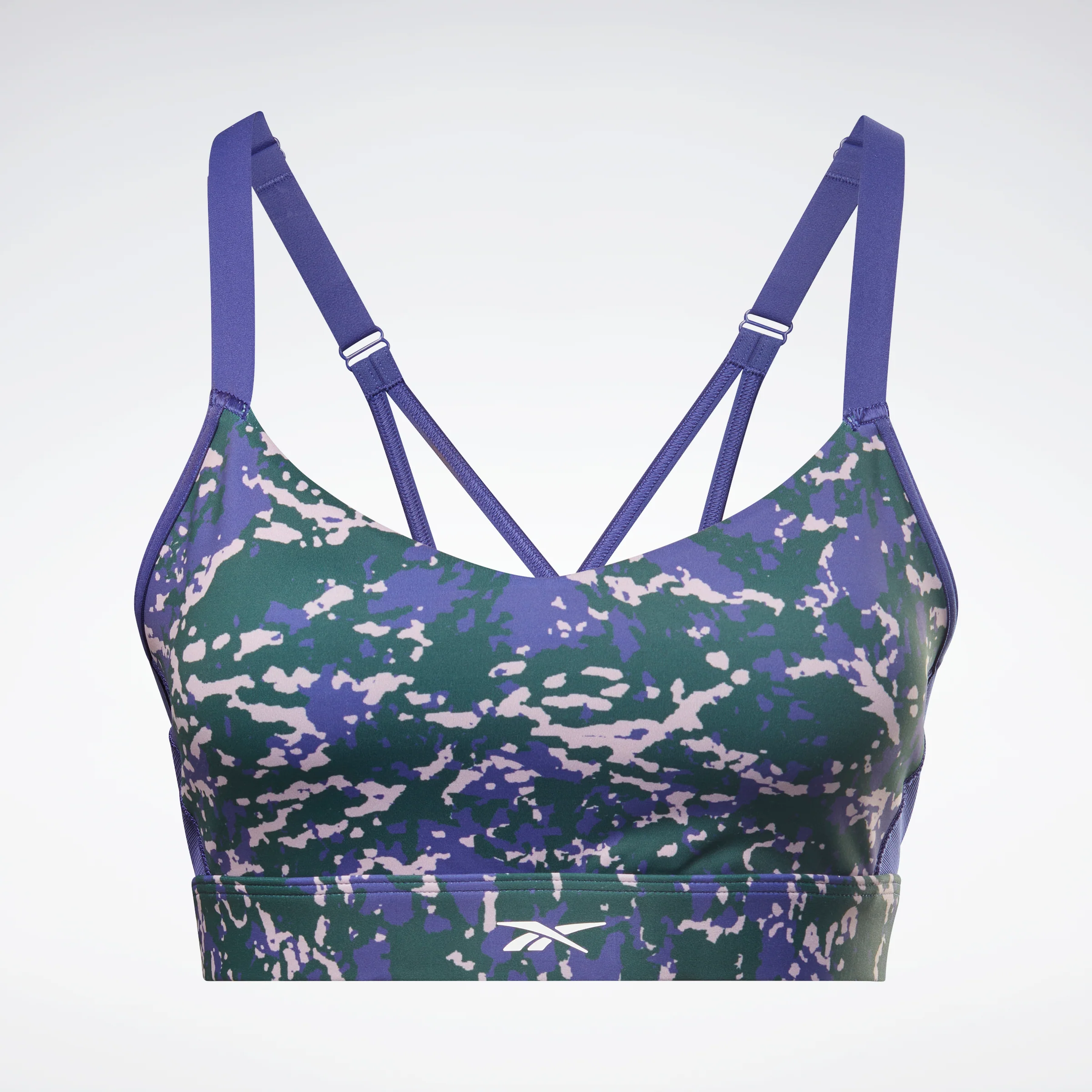 Reebok Apparel Women Lux Speckle Modern Safari Strappy Bra Forgrn - Image 6