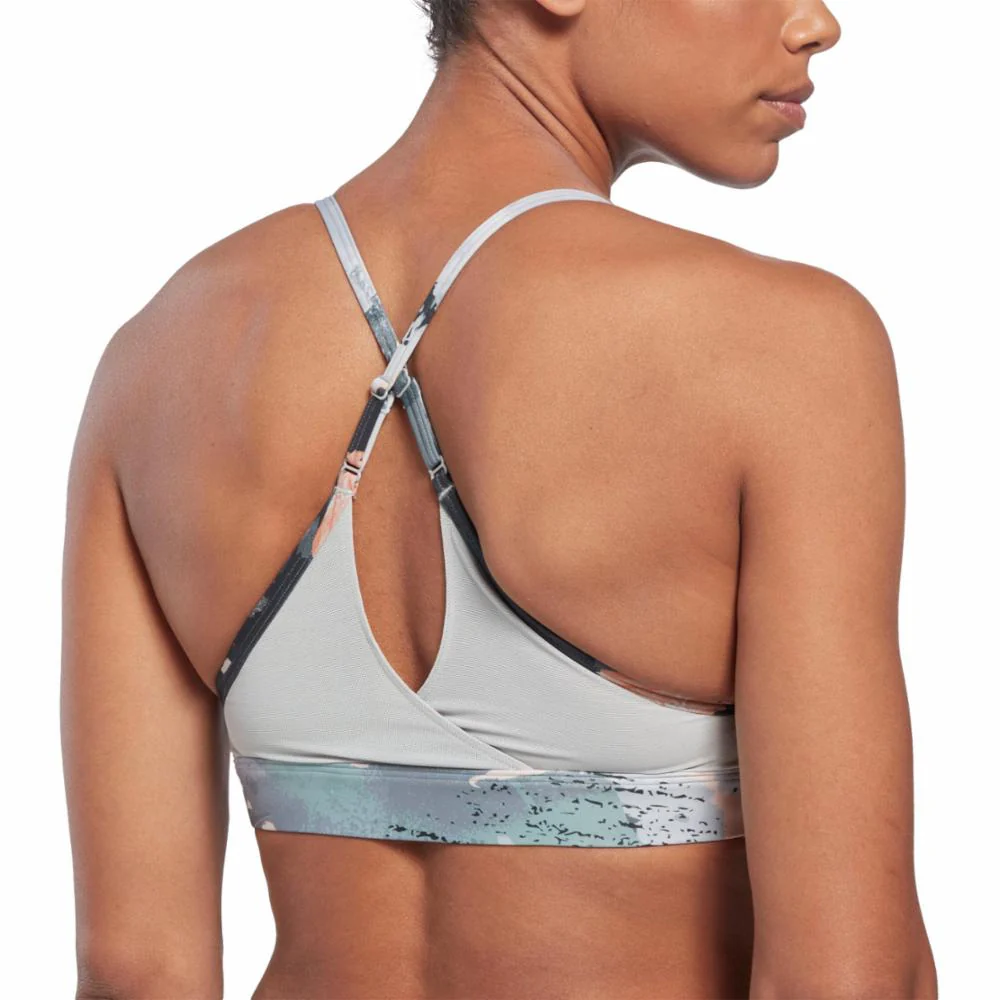 Reebok Apparel Women Lux Strappy Allover Print Bold Bra PUGRY3 - Image 5
