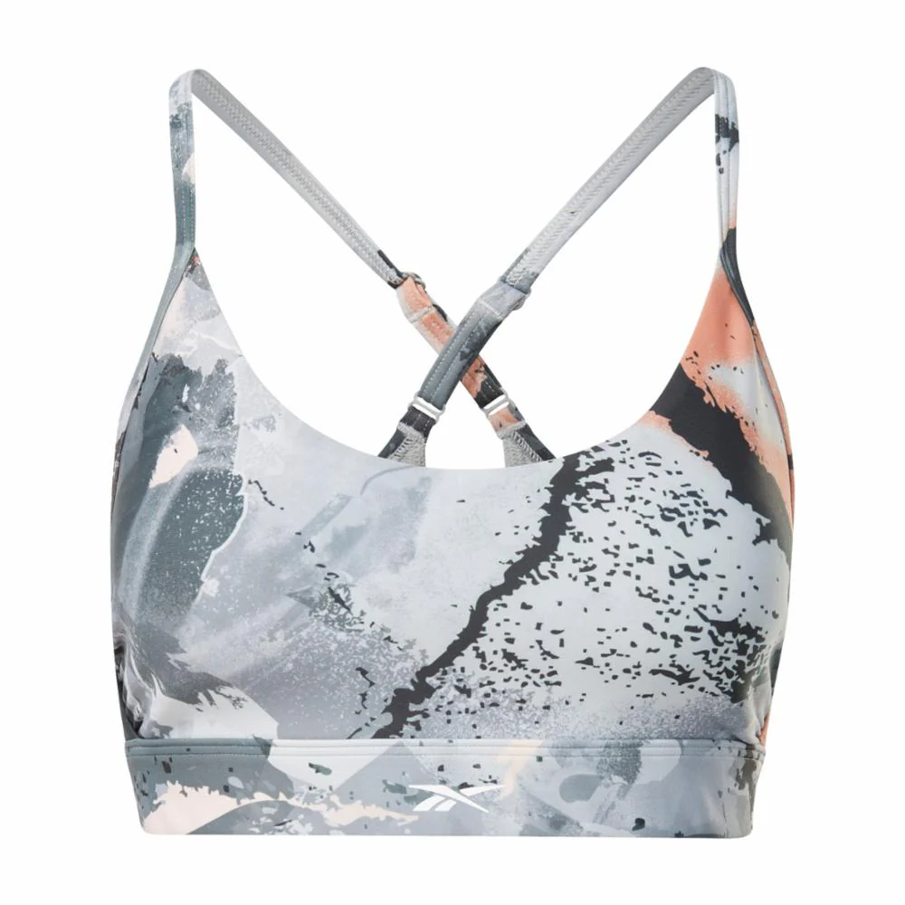 Reebok Apparel Women Lux Strappy Allover Print Bold Bra PUGRY3 - Image 6