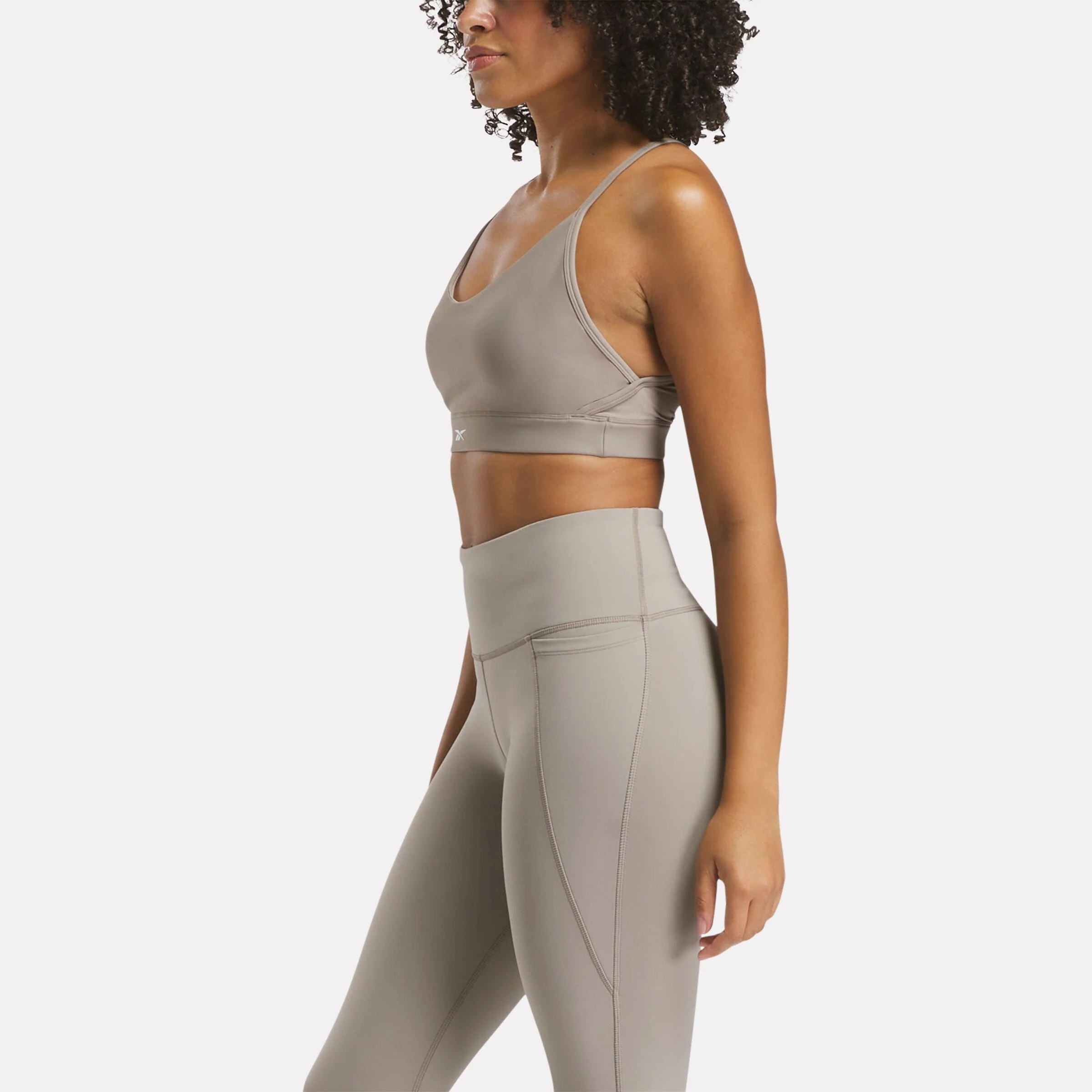 Reebok Apparel Women Lux Strappy Sports Bra GRITTY GREY - Image 2