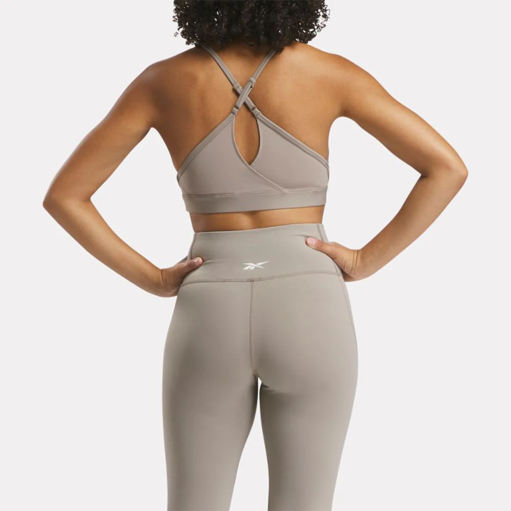 Reebok Apparel Women Lux Strappy Sports Bra GRITTY GREY - Image 3