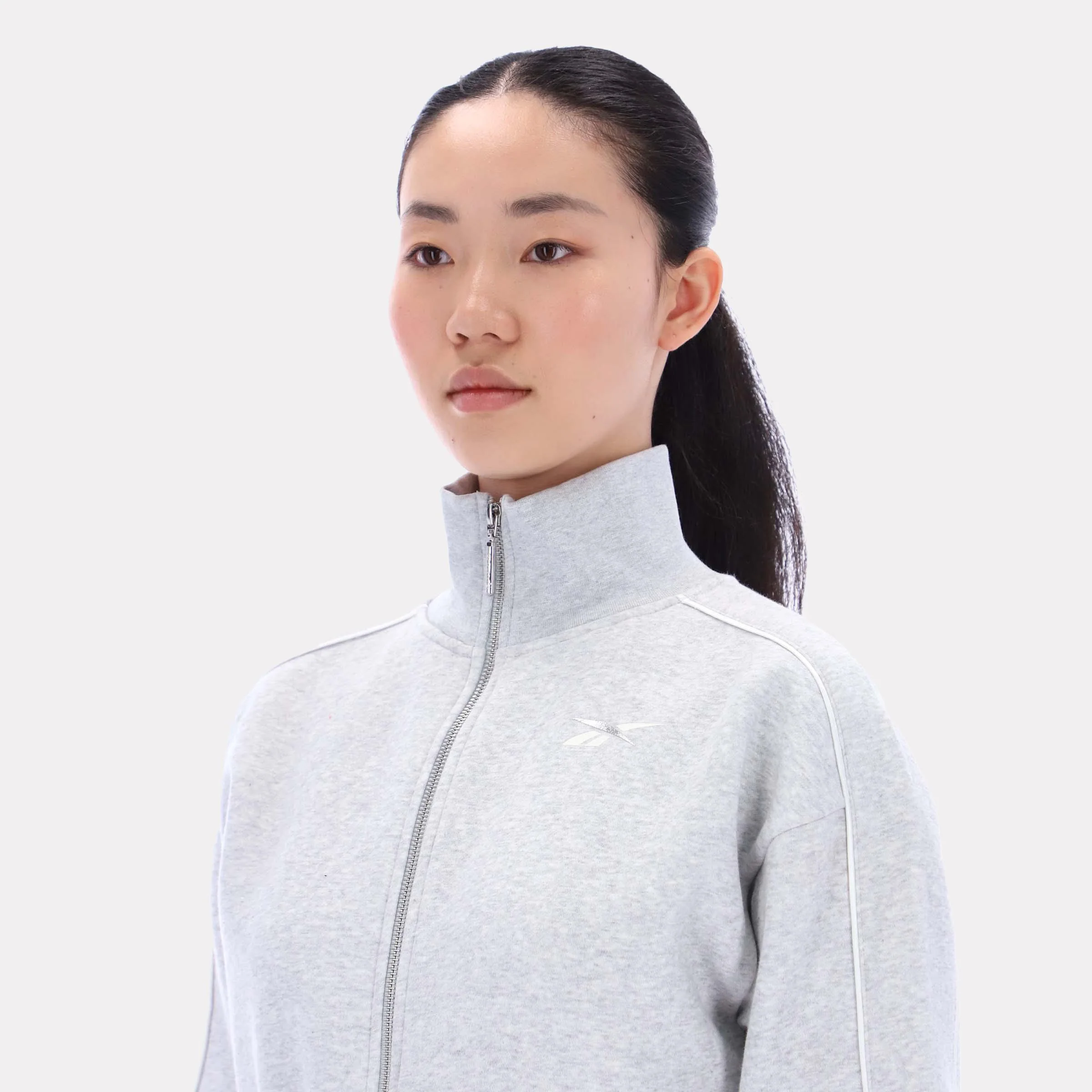 Reebok Apparel Women Off-Duty Cropped Jacket SILVER MARL - Image 3