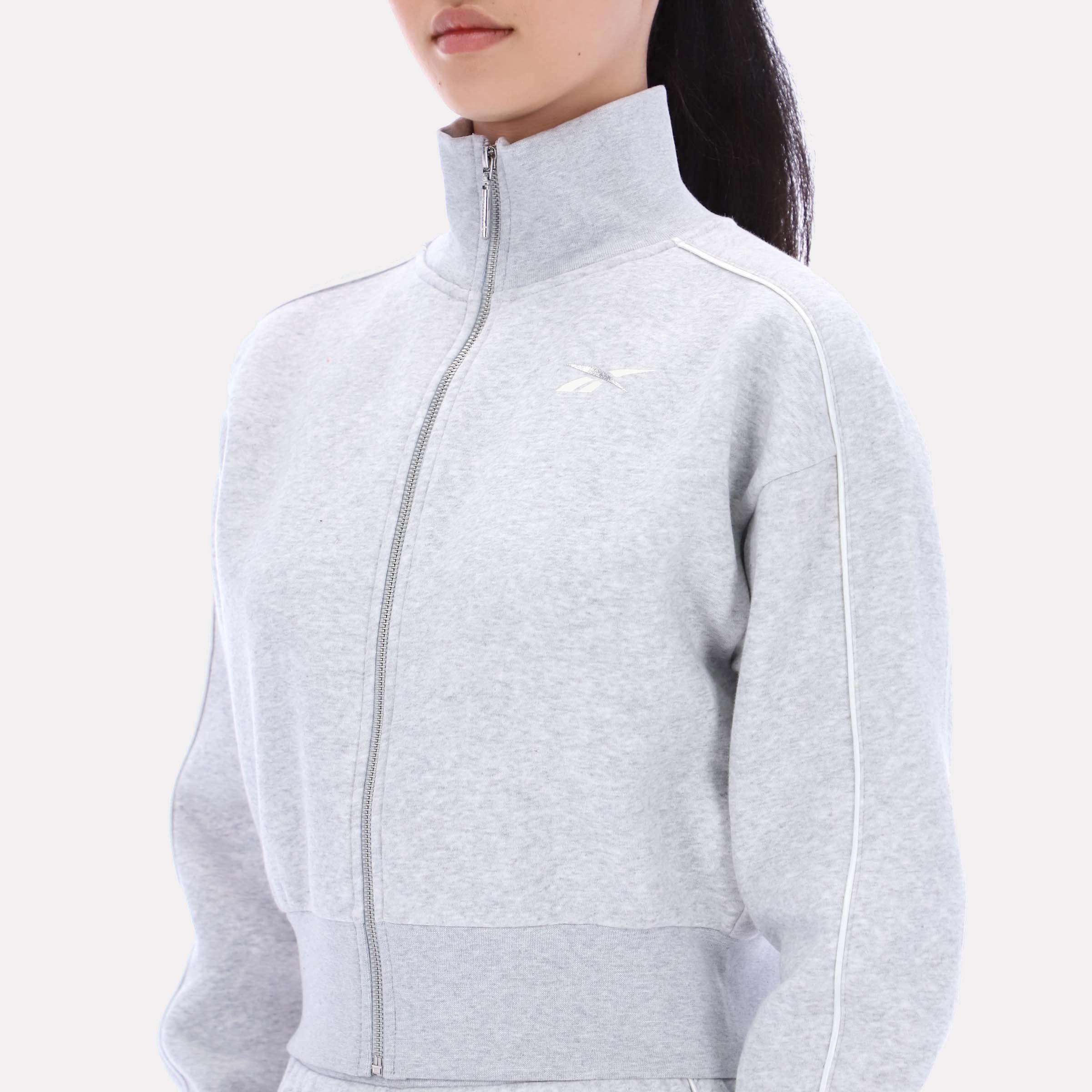 Reebok Apparel Women Off-Duty Cropped Jacket SILVER MARL - Image 4