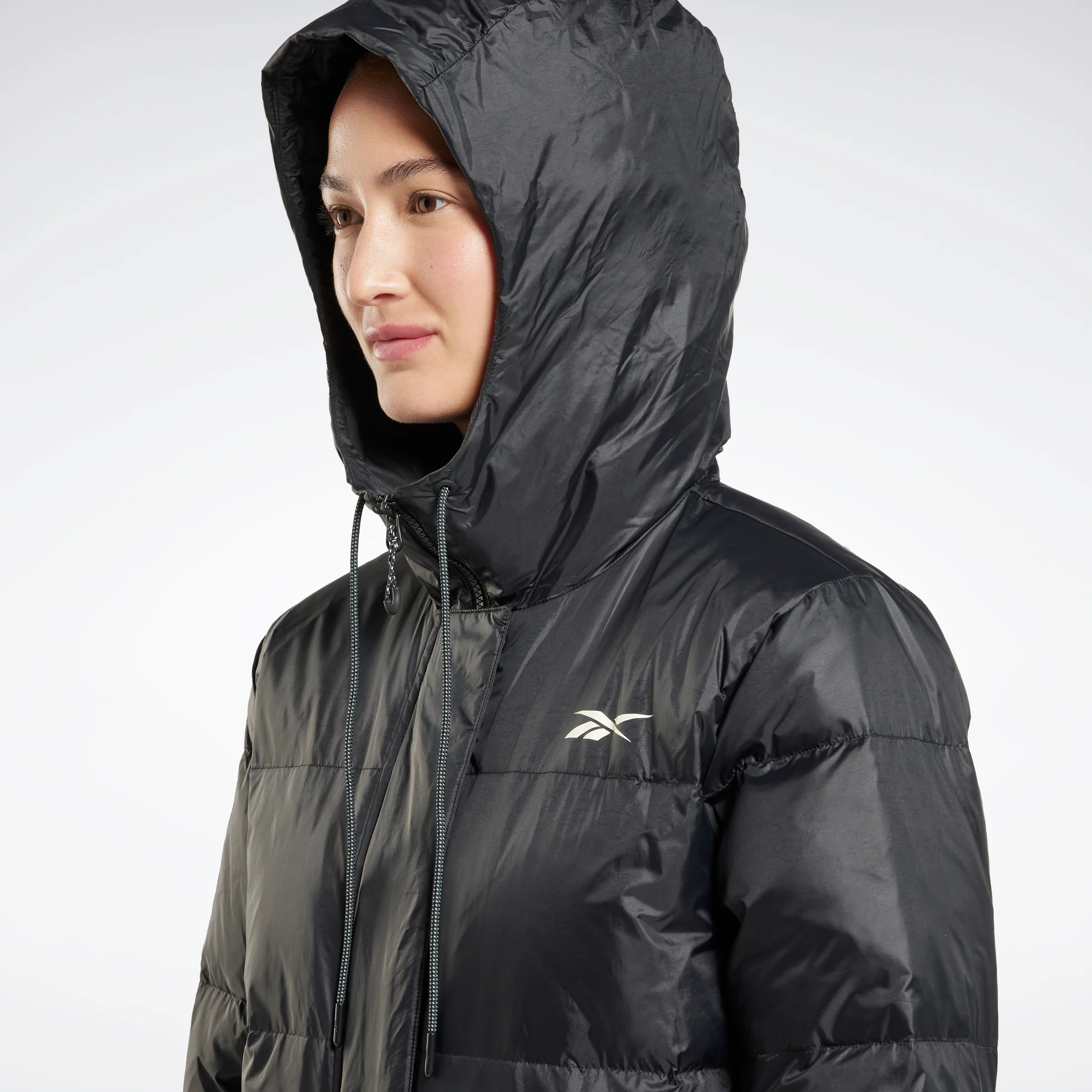 Reebok Apparel Women Outerwear Long Down Jacket Black - Image 4