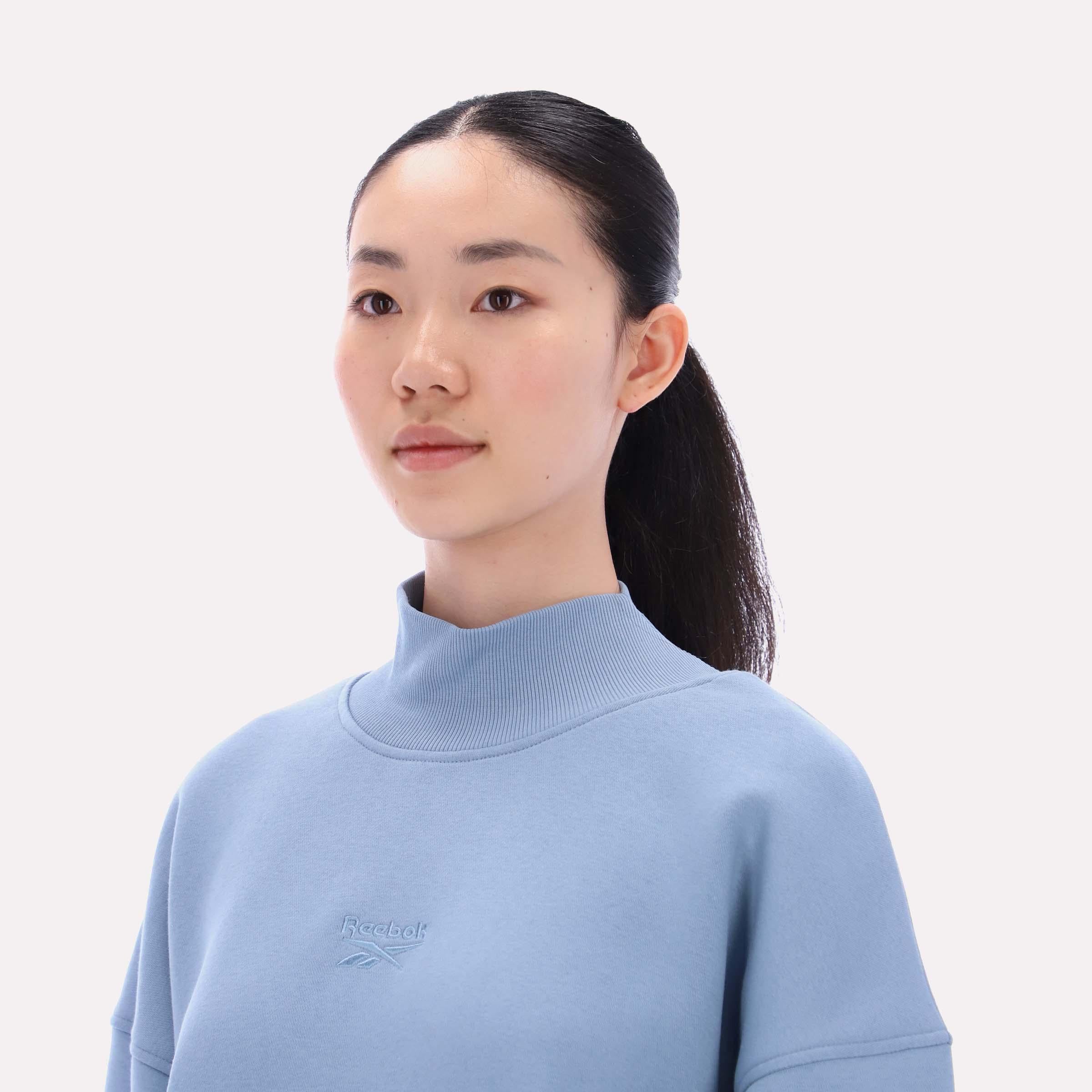 Reebok Apparel Women Oversized Roll Neck Sweatshirt LEISURE BLUE - Image 3