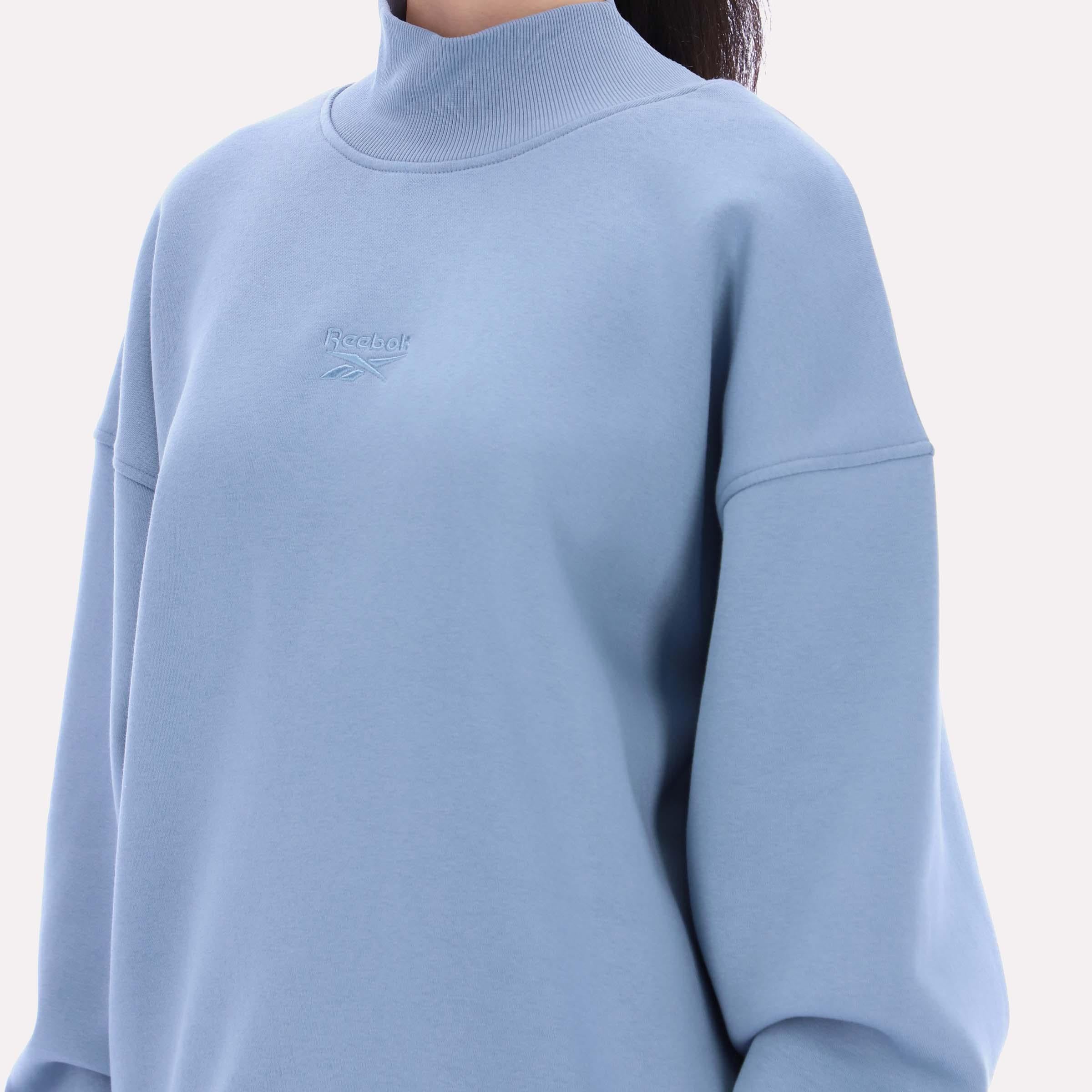 Reebok Apparel Women Oversized Roll Neck Sweatshirt LEISURE BLUE - Image 4