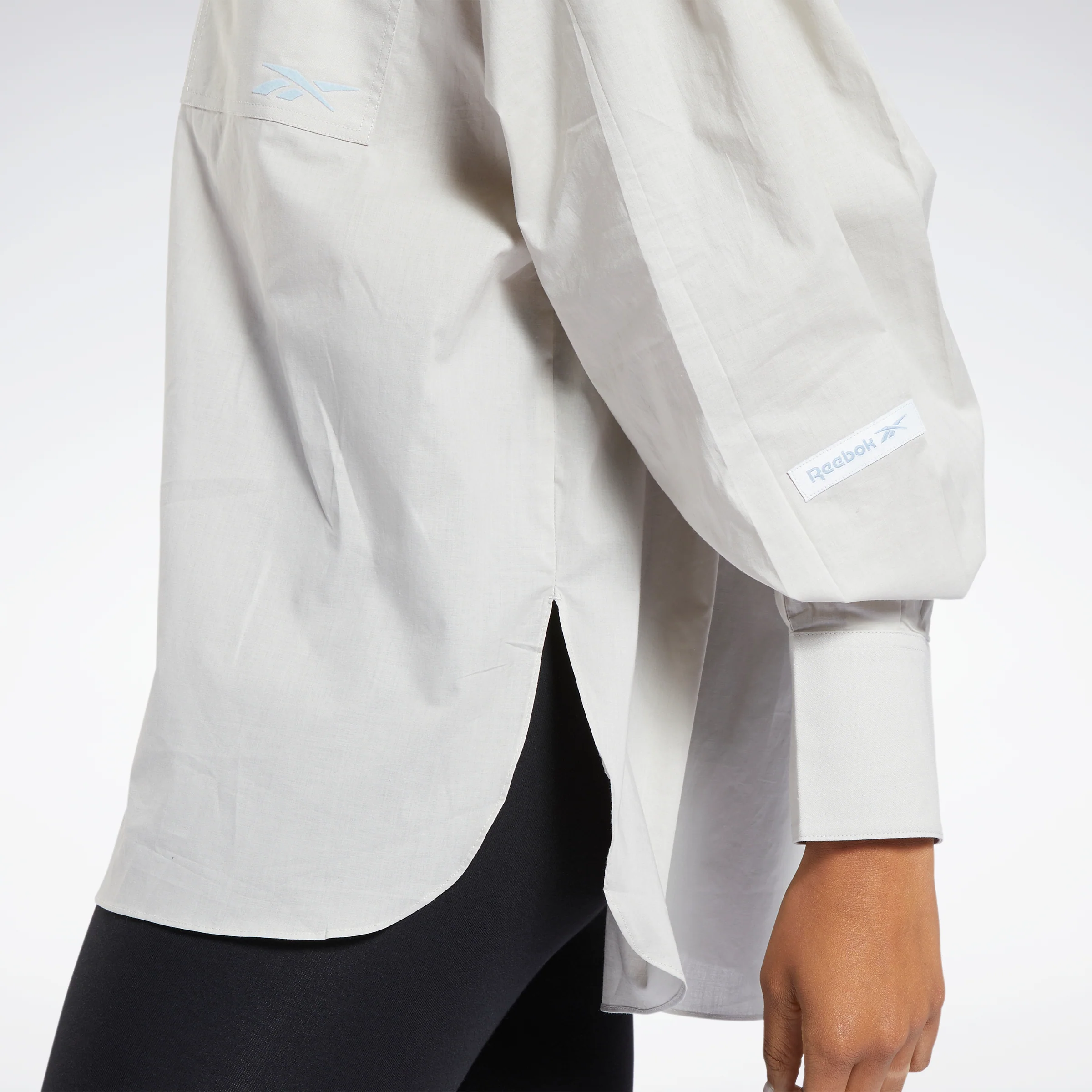 Reebok Apparel Women Reebok Classics Button-Up Long Sleeve Long-Sleeve Top Moonst - Image 5