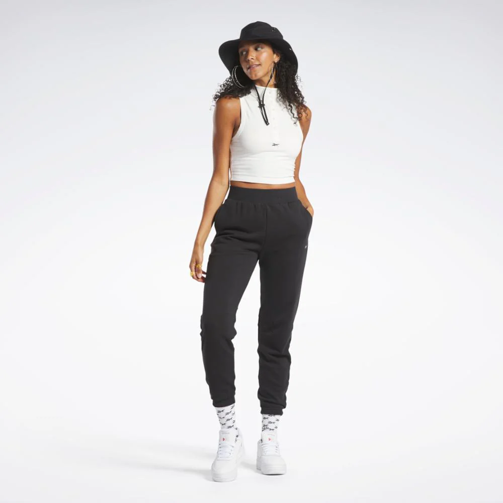 Reebok Apparel Women Reebok Classics Cropped Fitted Jersey Tank Top CHALK - Image 2