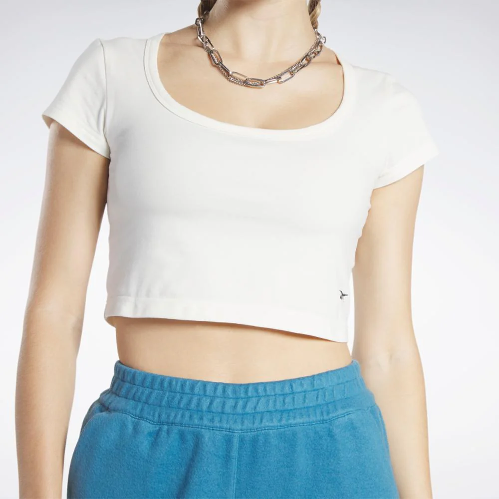 Reebok Apparel Women Reebok Classics Cropped Jersey T-Shirt CHALK