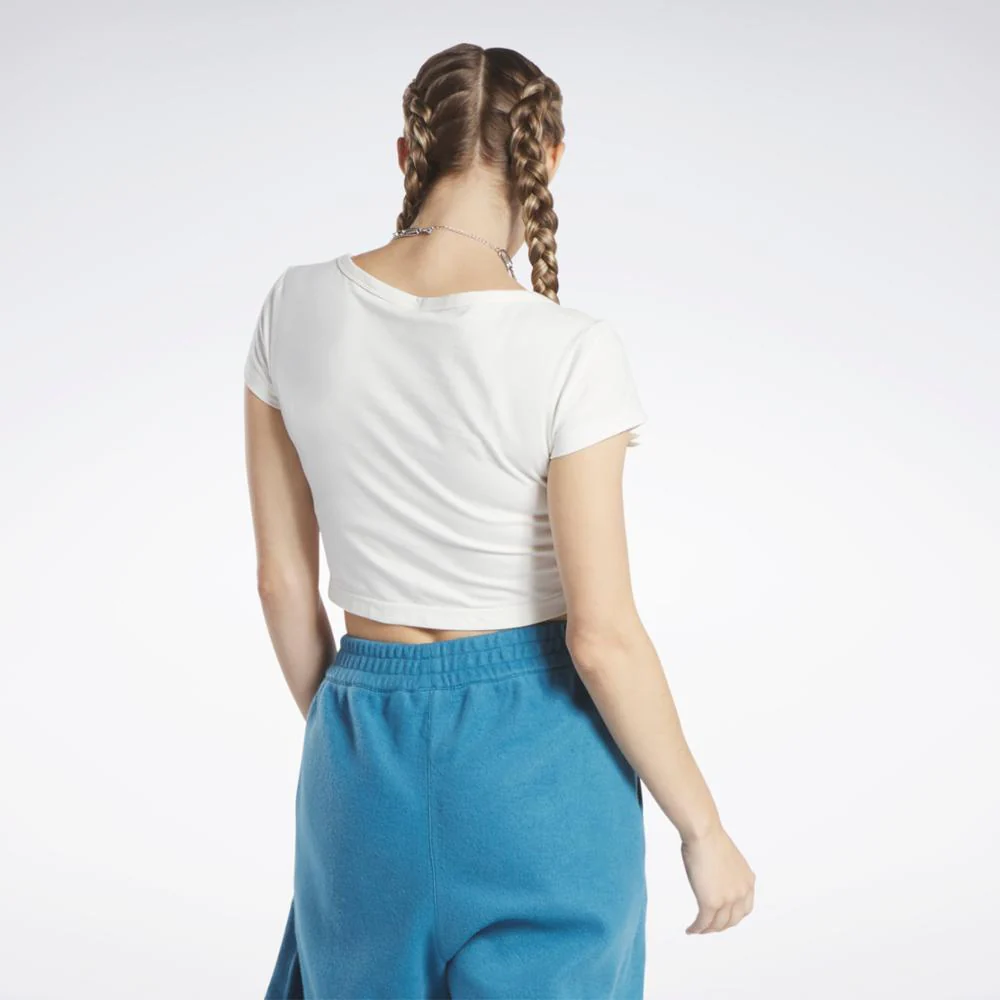 Reebok Apparel Women Reebok Classics Cropped Jersey T-Shirt CHALK - Image 3