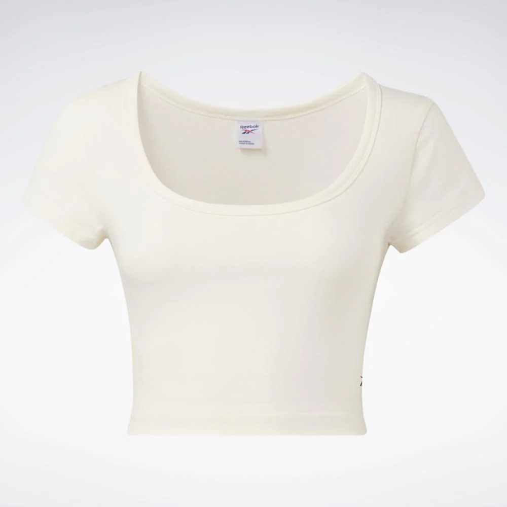 Reebok Apparel Women Reebok Classics Cropped Jersey T-Shirt CHALK - Image 5