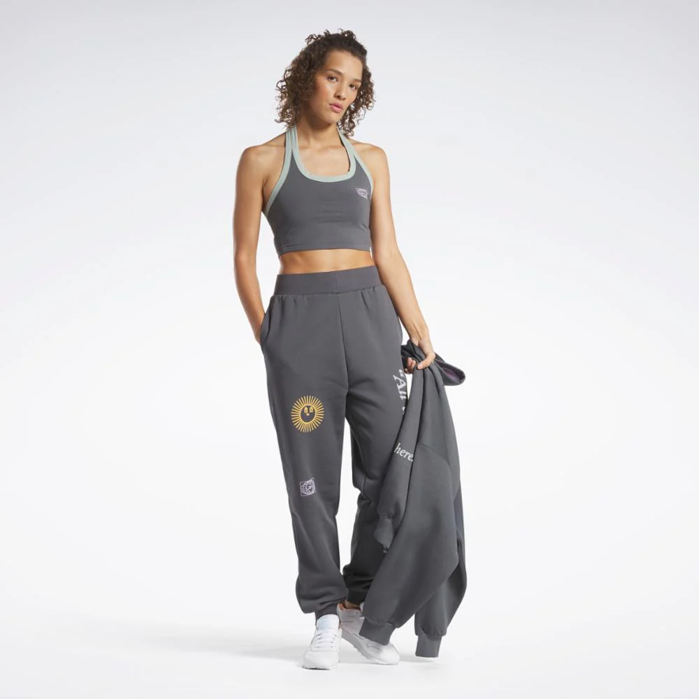Reebok Apparel Women Reebok Classics Graphic Halter Tank Top PURGRY - Image 2