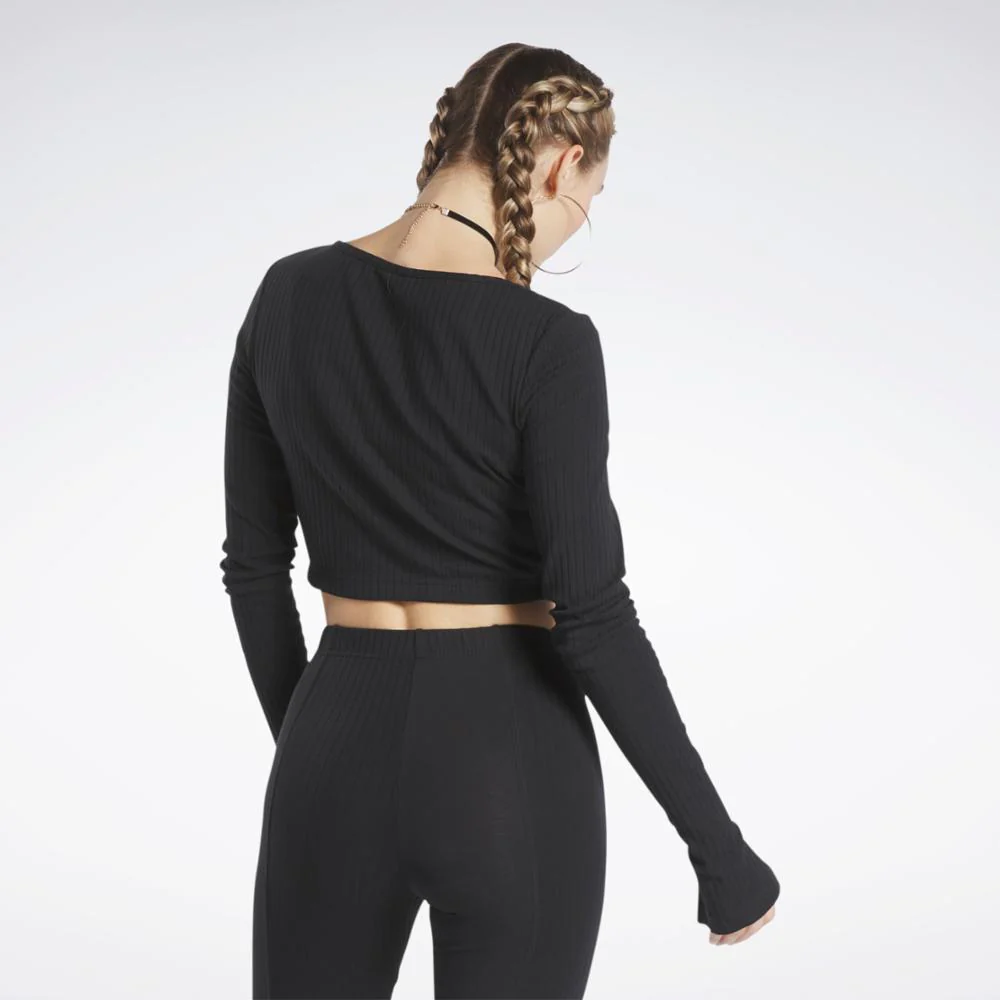 Reebok Apparel Women Reebok Classics Long-Sleeve Top BLACK - Image 3