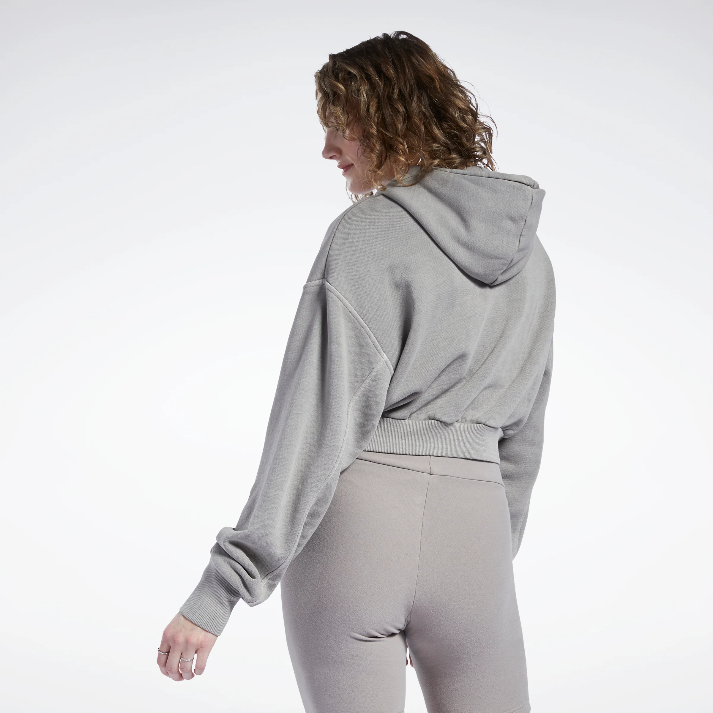 Reebok Apparel Women Reebok Classics Natural Dye Cropped Hoodie Bougry - Image 3