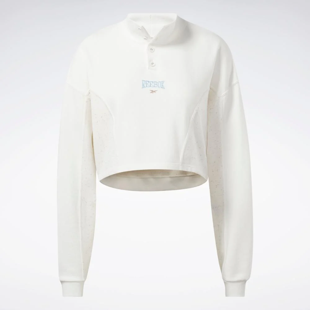 Reebok Apparel Women Reebok Classics Varsity Sweatshirt CHALK - Image 7