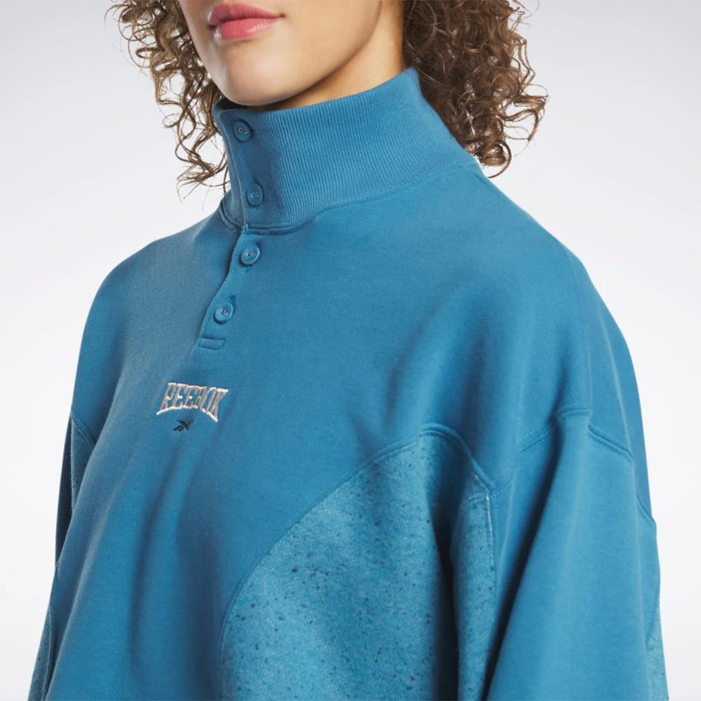 Reebok Apparel Women Reebok Classics Varsity Sweatshirt STEBLU - Image 4